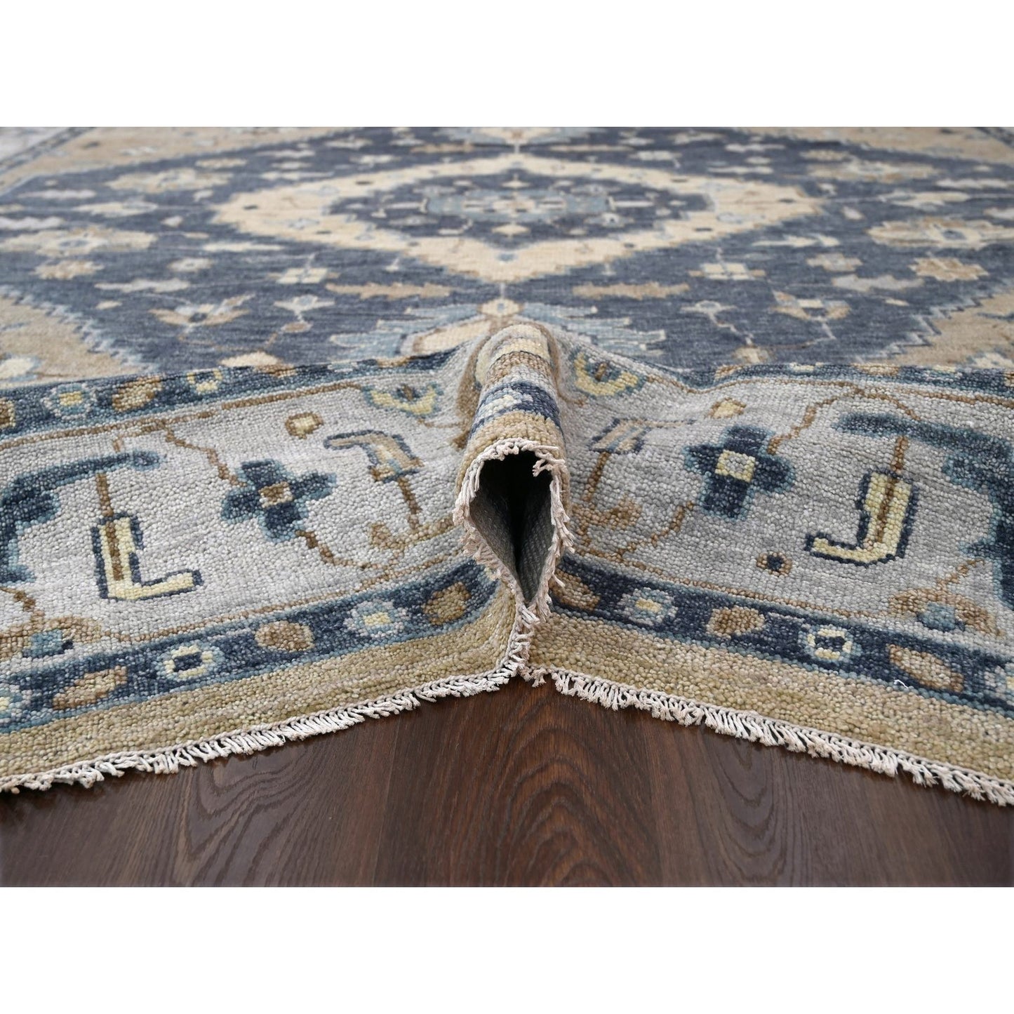 12'X14'9" Blue Bookshaish Design Wool Hand Knotted Oversize Oriental Rug