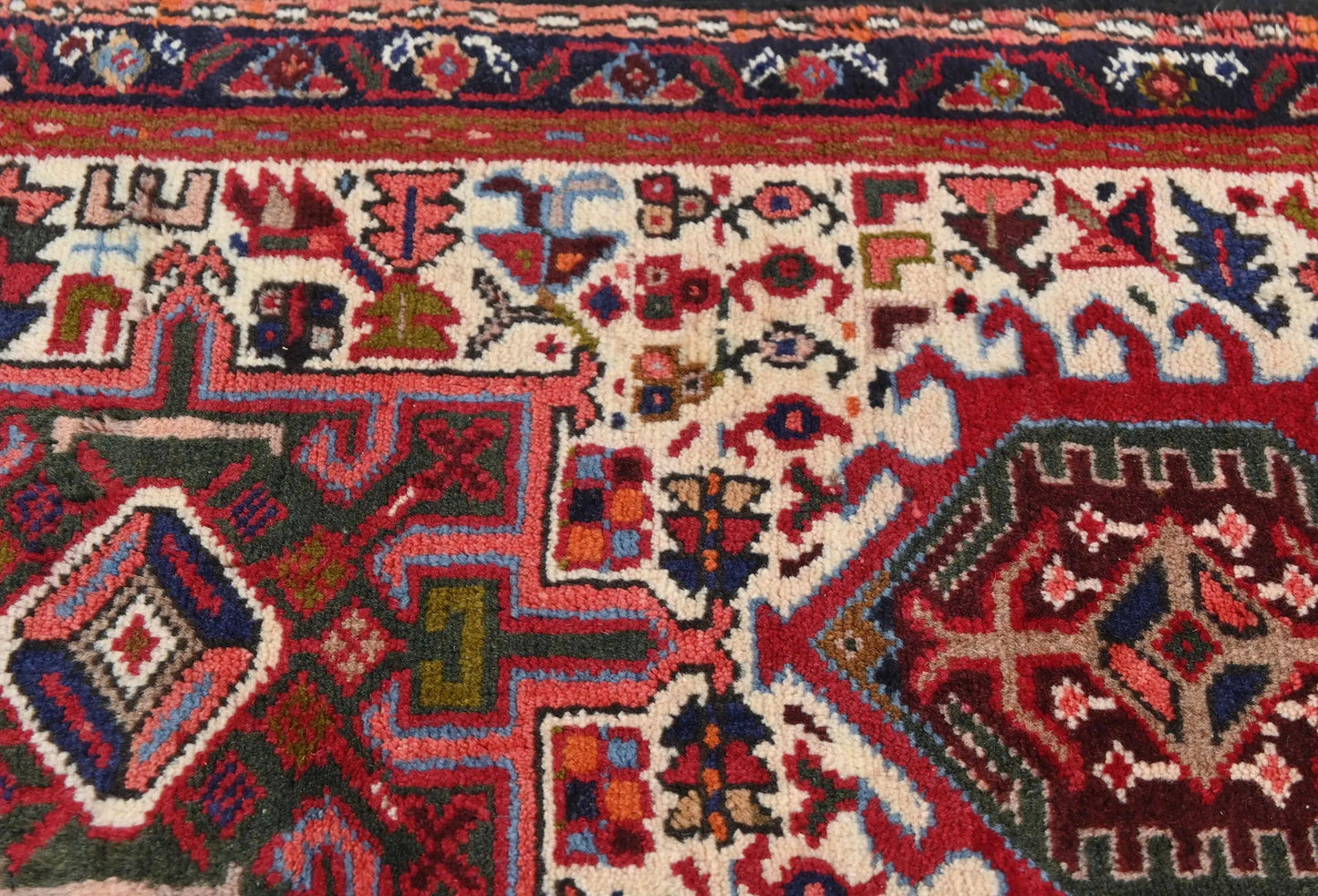 Vintage Red Tribal Design Oriental Runner Wool