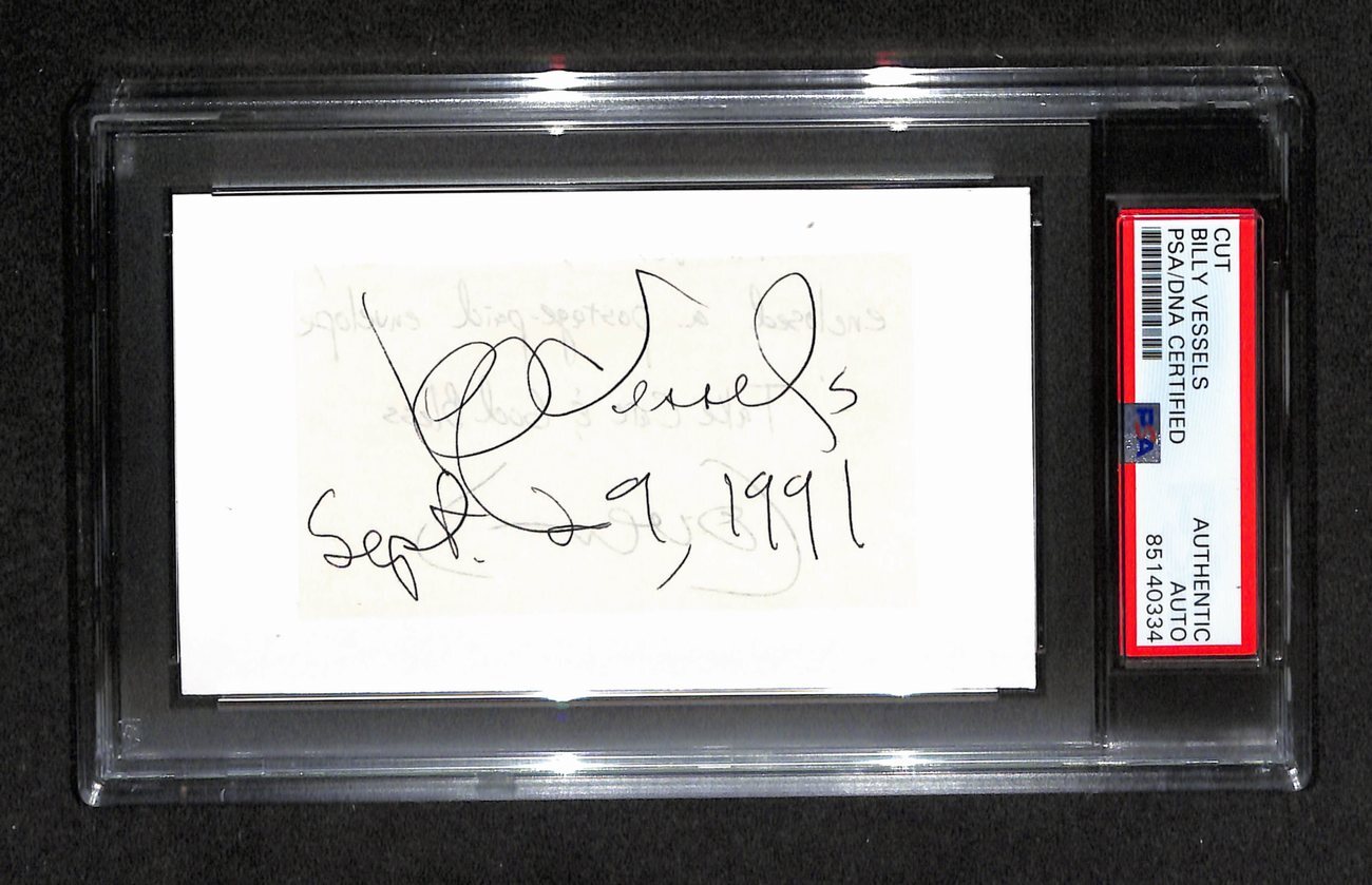 Billy Vessels Signed/Autographed Cut 3X5 Index