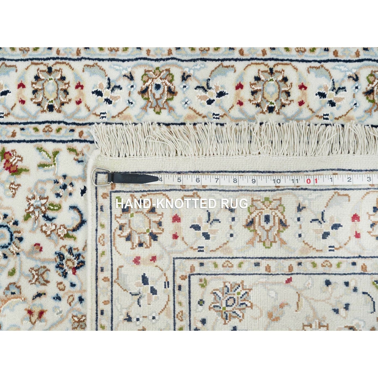 2'8"X16'4" Ivory Hand Knotted Nain Design 250 Kpsi Wool Xl Runner Rug