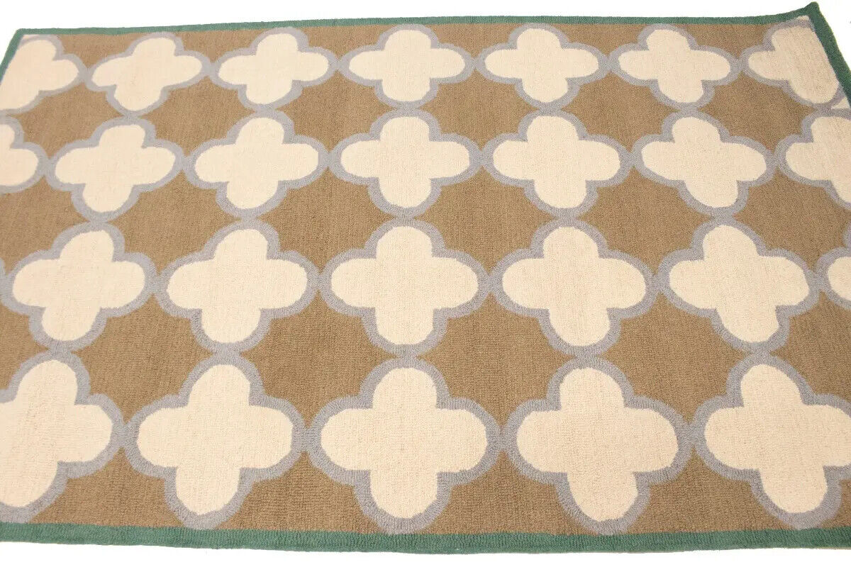 Hand-Tufted Multicolored Trellis Plush Rug Modern