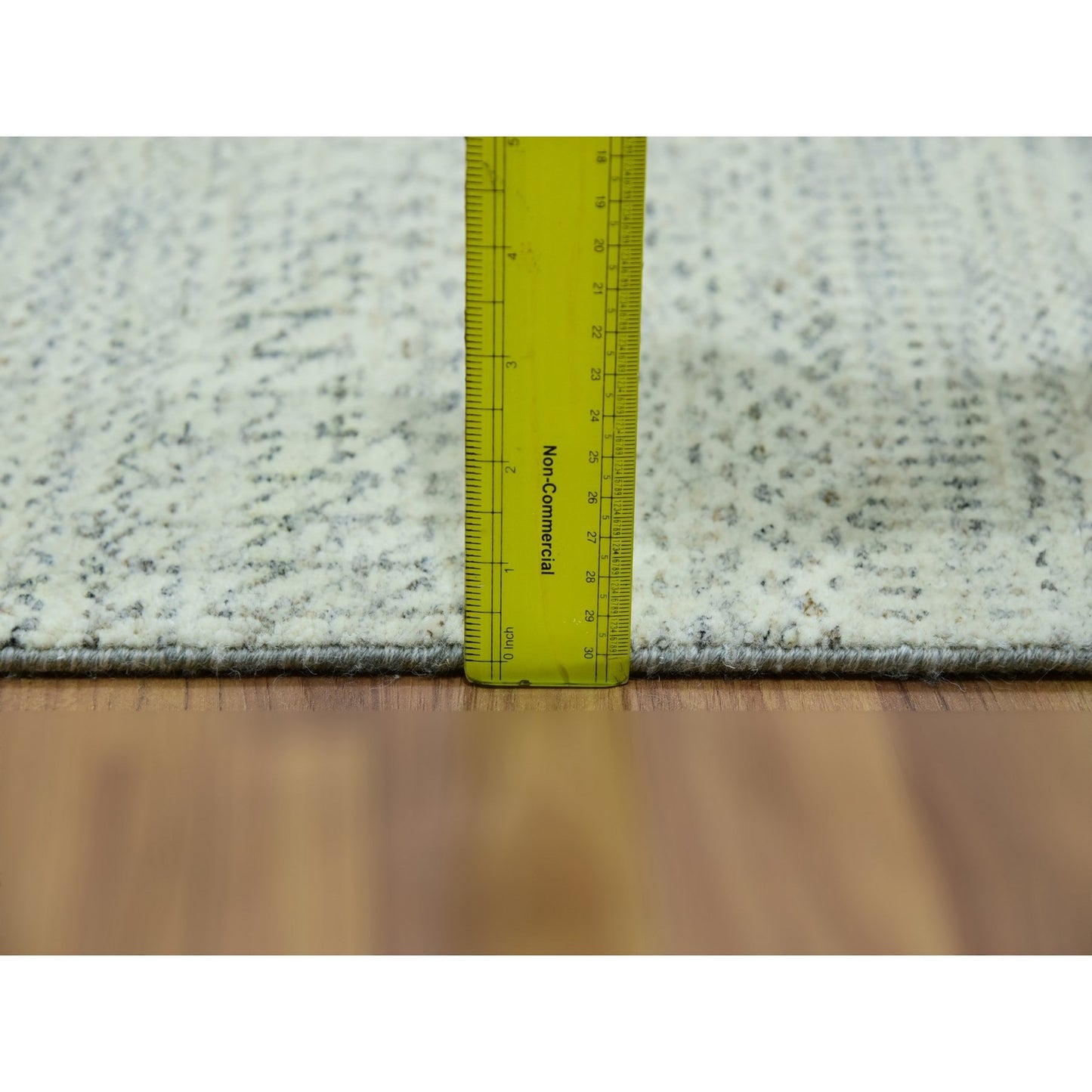2'7"X10'1" White Hand Knotted Modern Grass Wool Runner Oriental Rug
