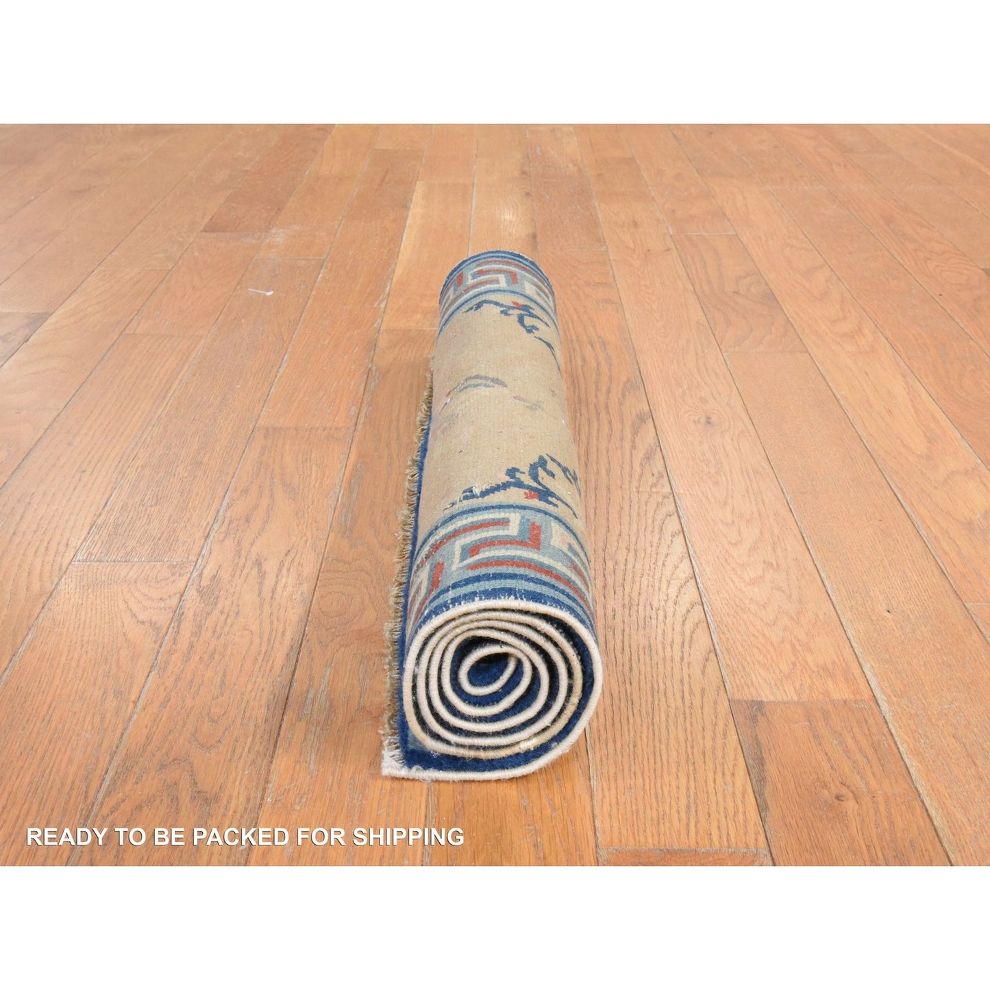 2'X3'9" Light Brown Antique Peking Chinese Hand Knotted Pure Wool Mat Rug