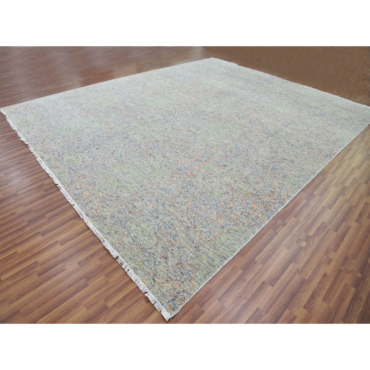 12'X15'2" Oversize Wool Obscured And Subtle Collection Oriental Rug
