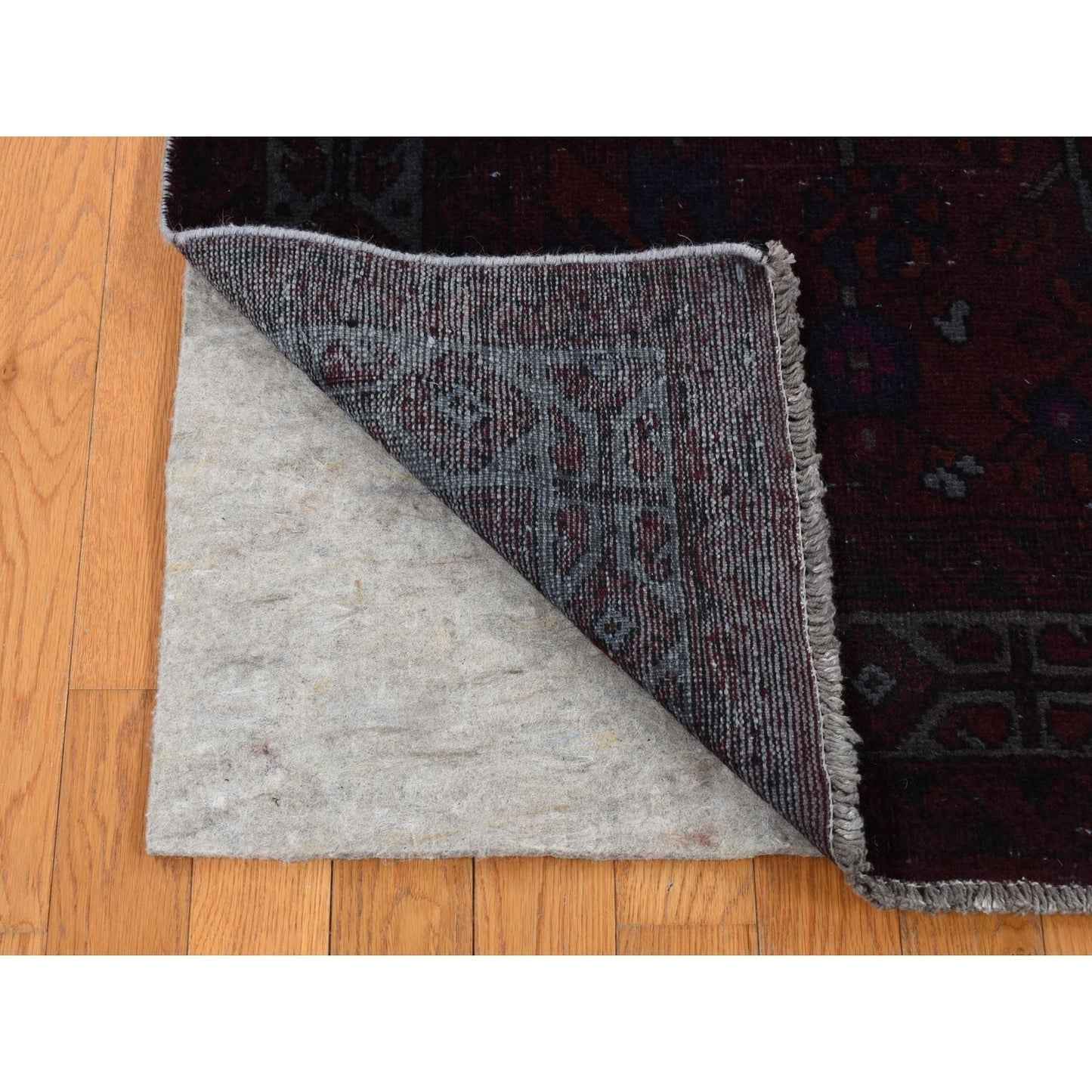 5'4"X9'5" Red Overdyed Dark Baktiarjoon Handmade Wool Wide And Long Rug
