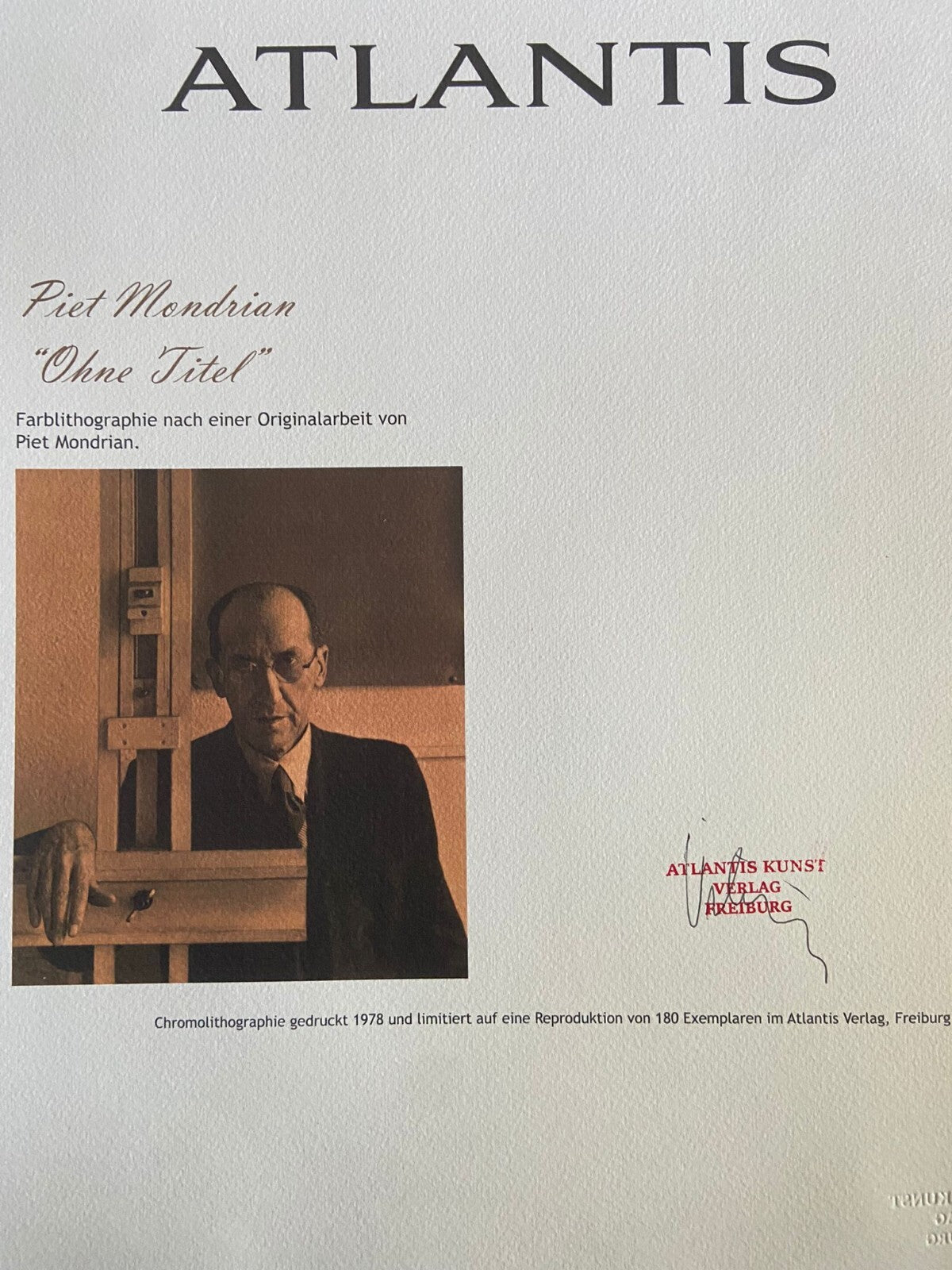 Piet Mondrian Lithograph Coa Certified Numbered