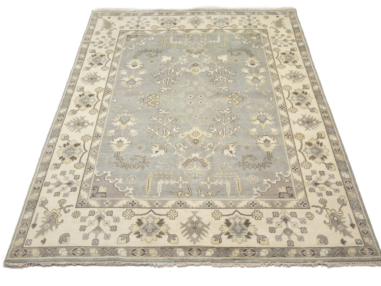 Handmade Floral Muted Colors Oushak Chobi