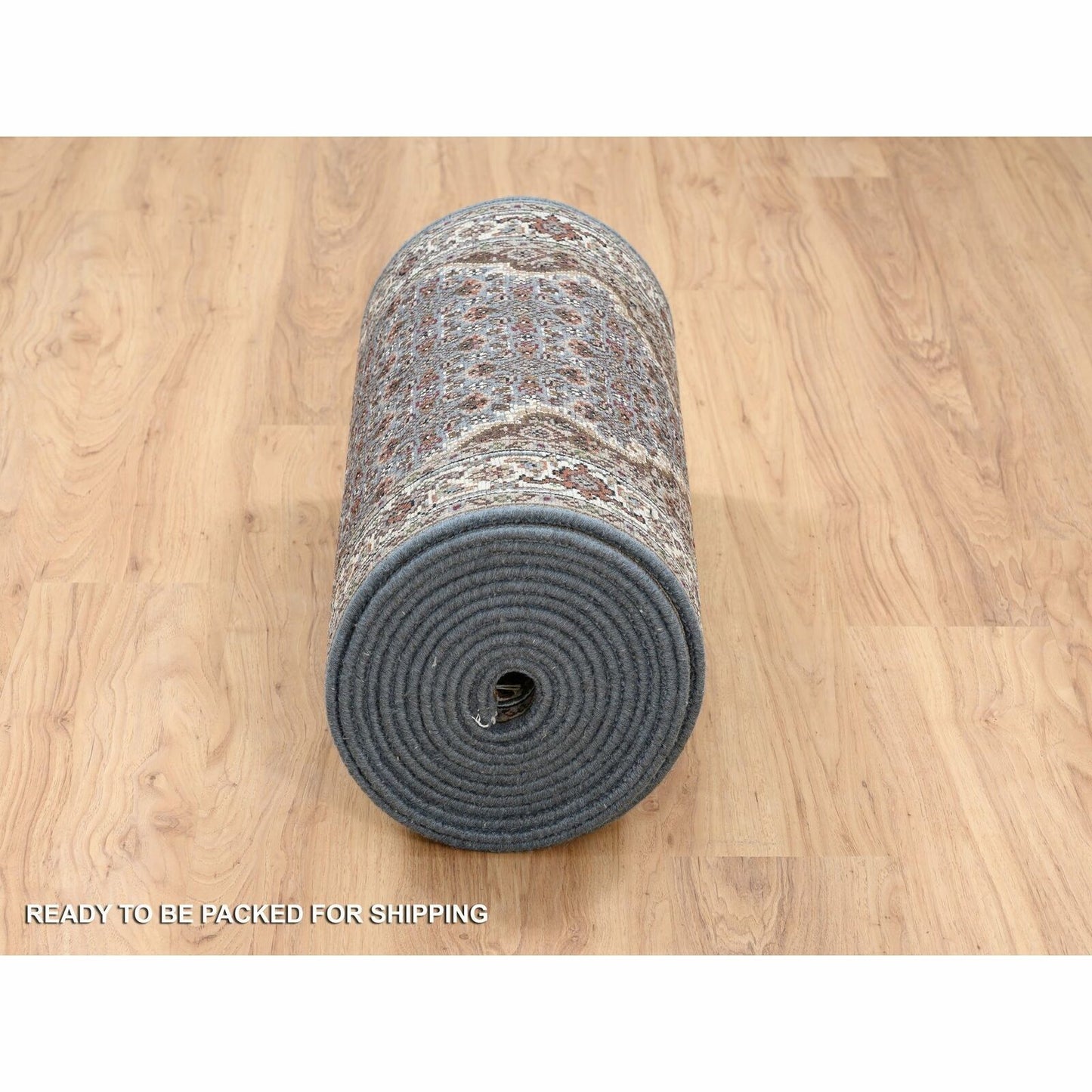 2'5"X23' Gray Wool Hand Knotted Tebraz Mahi Runner Oriental Rug