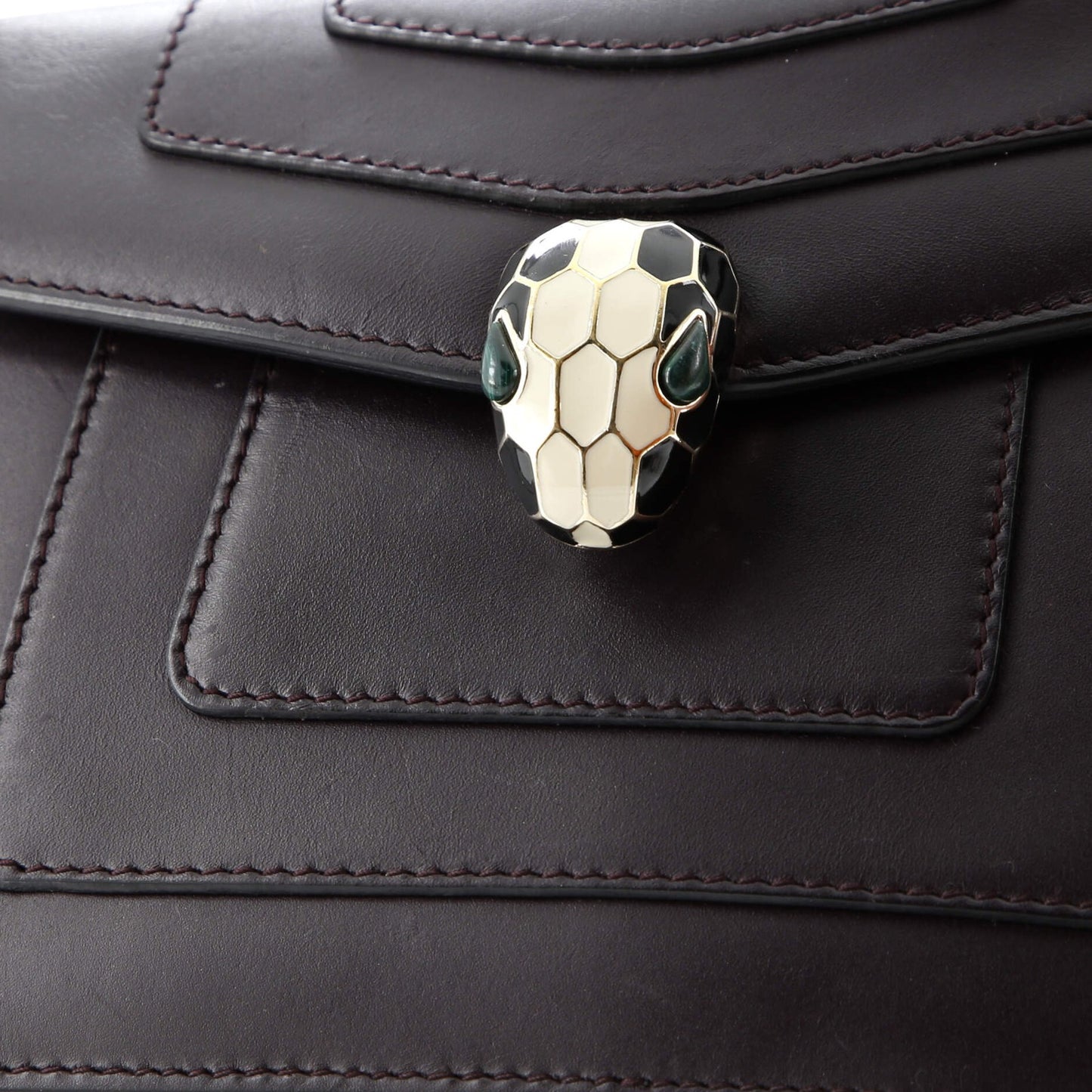 Bvlgari Serpenti Forever Square Shoulder Bag Leather Small