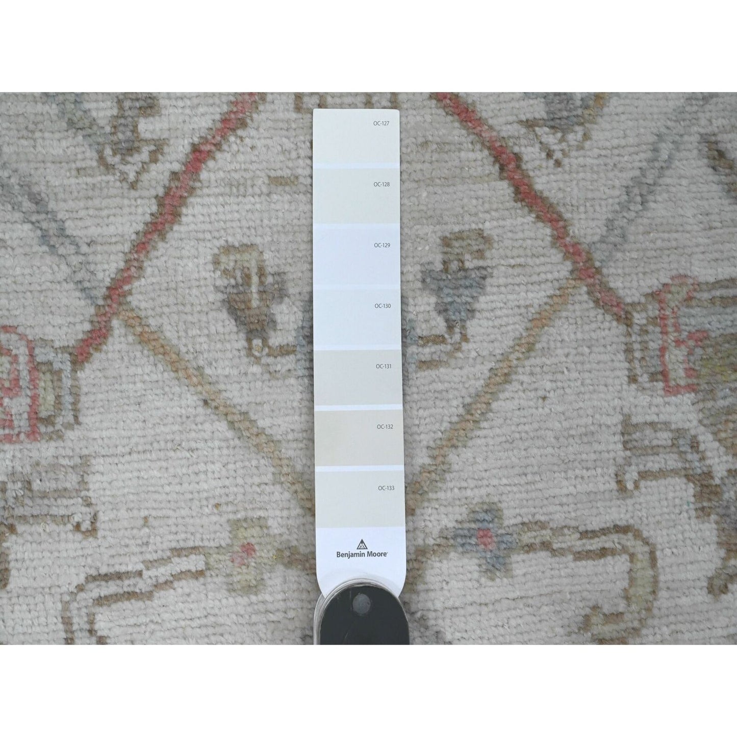 3'X15'9" White Afghan Angora Oushak Pure Wool Hand Knotted Runner Rug