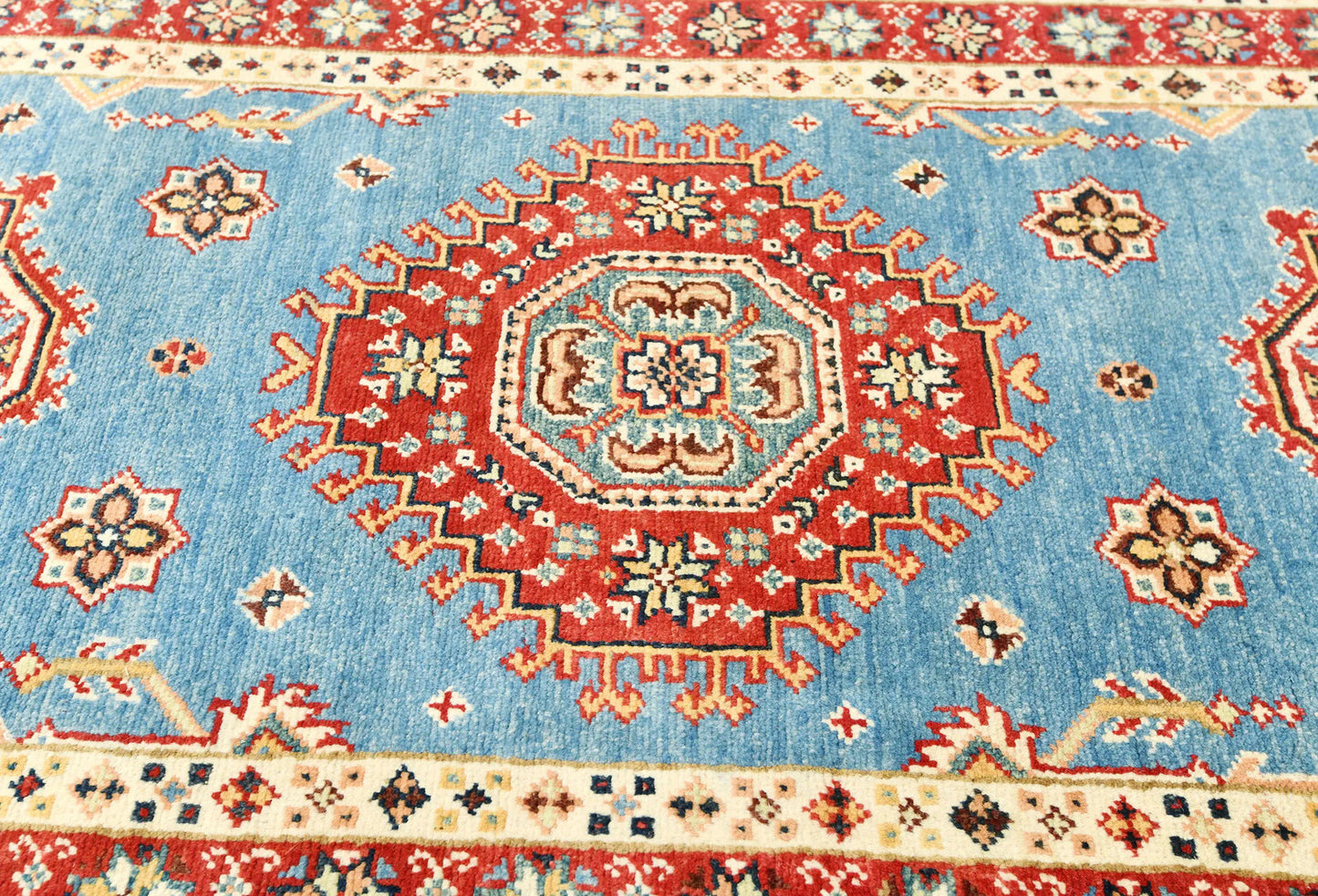 Tribal Geometric Kazak Runner Rug Farmhouse Boho