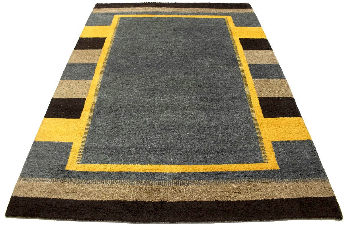 Handmade Indo-Gabbeh Oriental Rug Geometric
