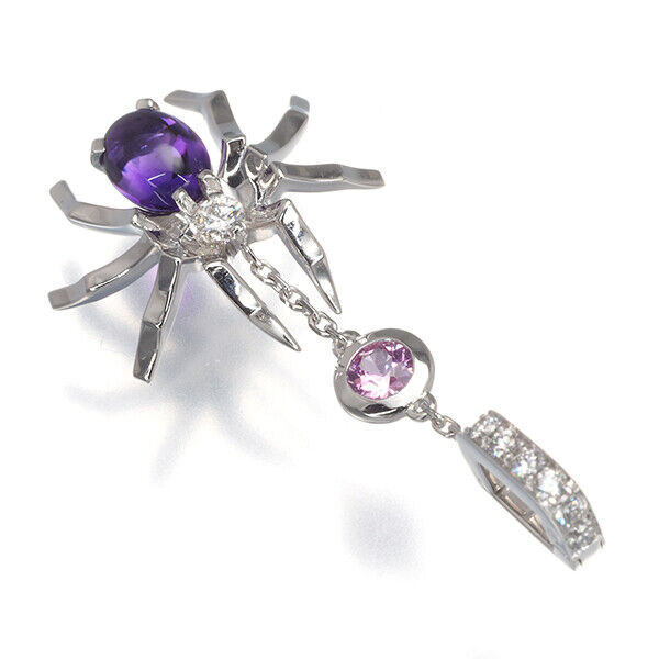 Chaumet Pendant Attrape-Moi Spider Amethyst Diamond 18K 750 White Gold
