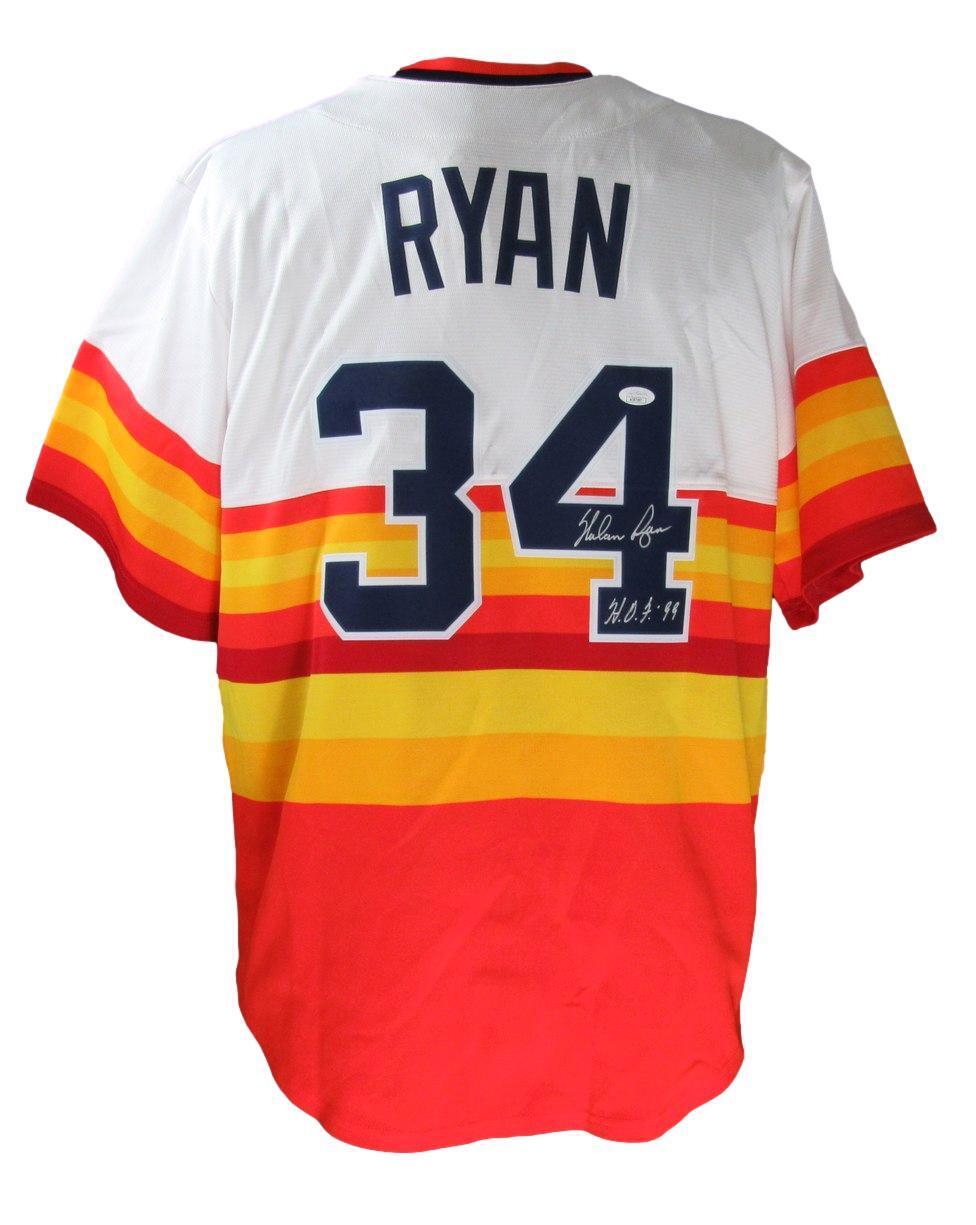 Nolan Ryan Hof Autographed Nike Baseball Jersey