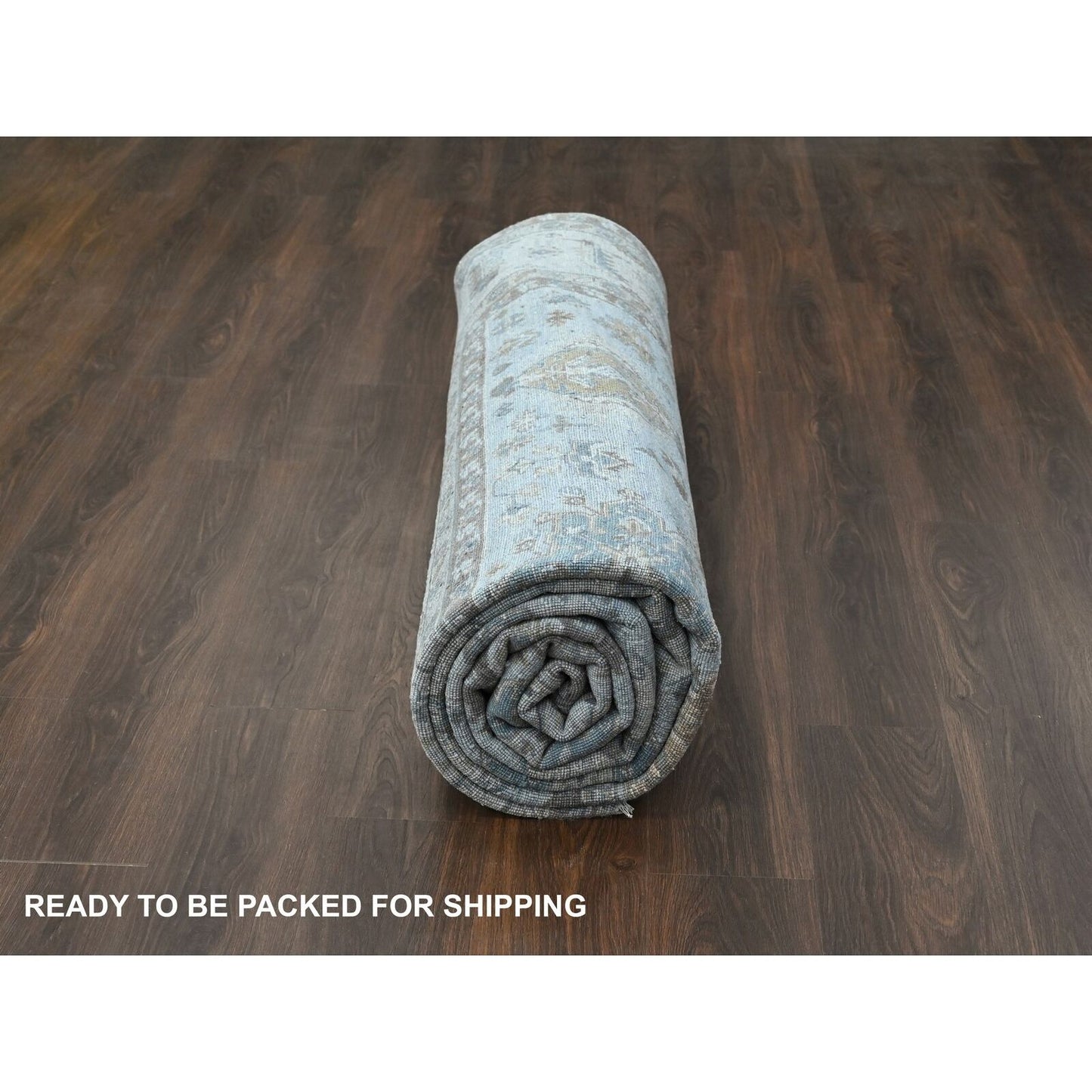 10'X13'9" Rainer Gray Karajeh Geometric Design Hand Knotted 100% Wool Rug