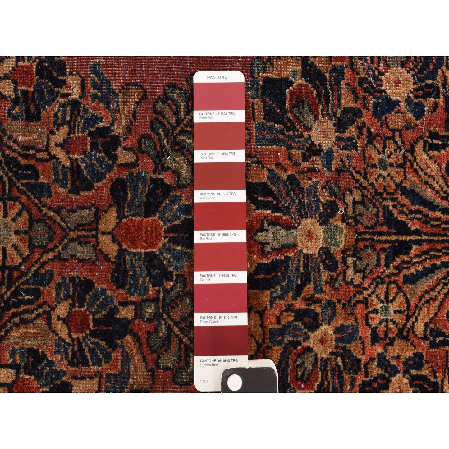 10'X13'4" Red Antique Zoroastrian Saroogh Worn Down Wool Hand Knotted Rug