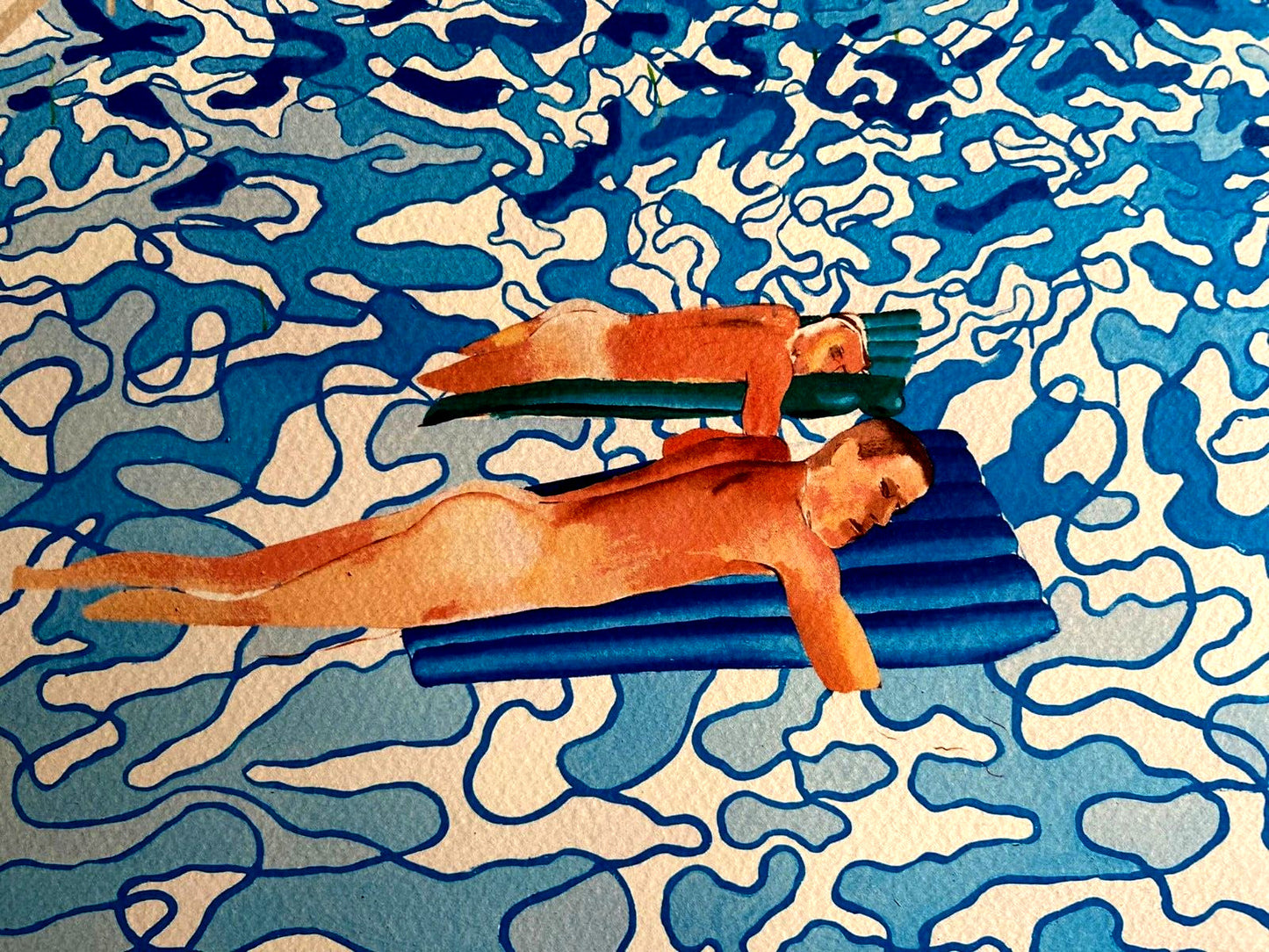 David Hockney "California" Lithograph Coa Signed Op Hand Numbered Crayon