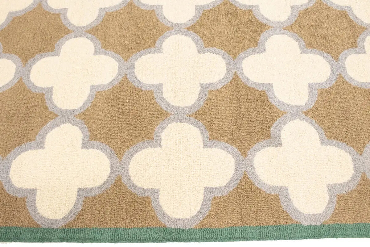 Hand-Tufted Multicolored Trellis Plush Rug Modern
