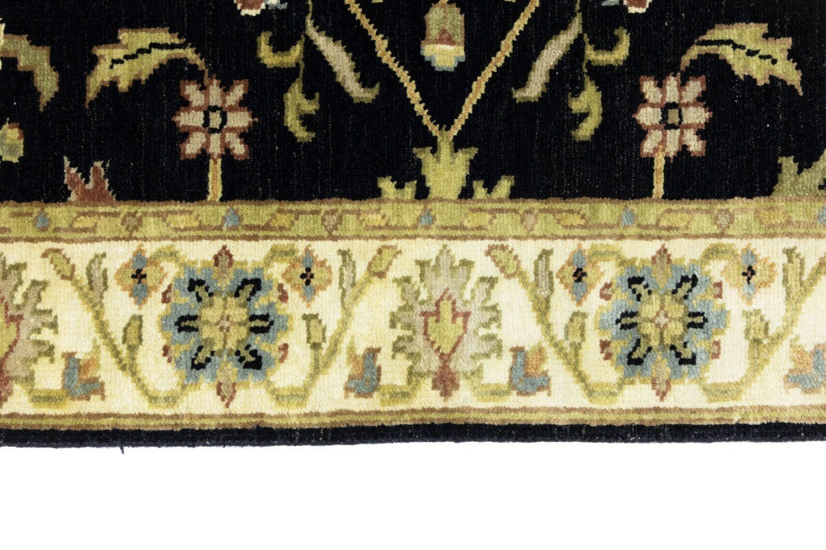 Handmade Black Osh Chobi Peshawar Rug Small