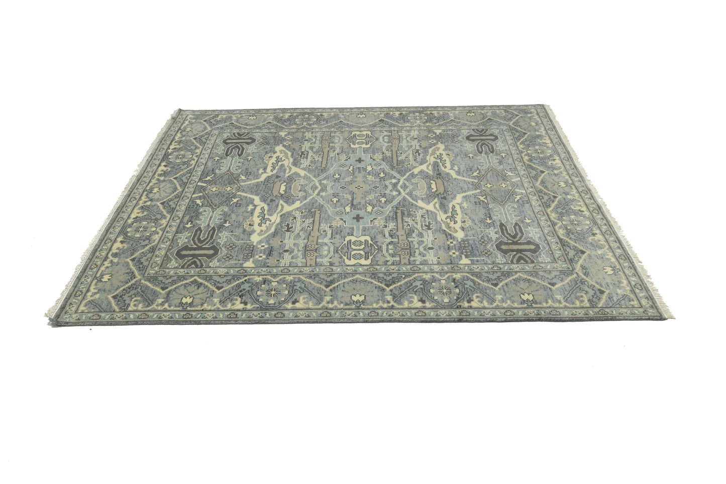 Large Oushak Wool Oriental Rug Muted Floral