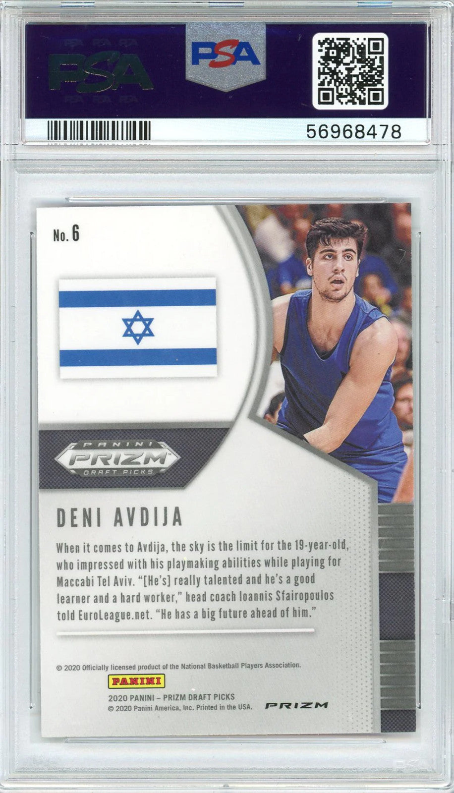 Deni Avdija 2020 Panini Prizm Dp Red Ice Rookie Card #6 (Psa)
