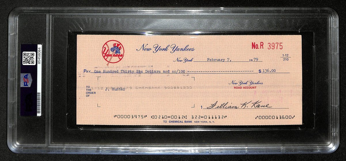 Jim Hunter Hof Signed/Auto 1979 Ny Yankees