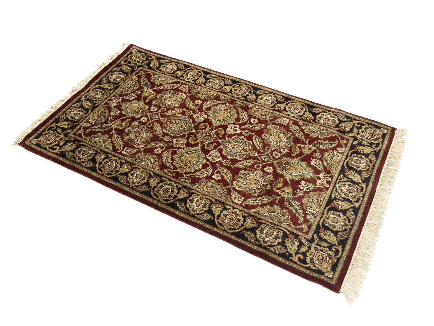 Handmade Agra Jaipur Wool Rug Rare Thick Pile