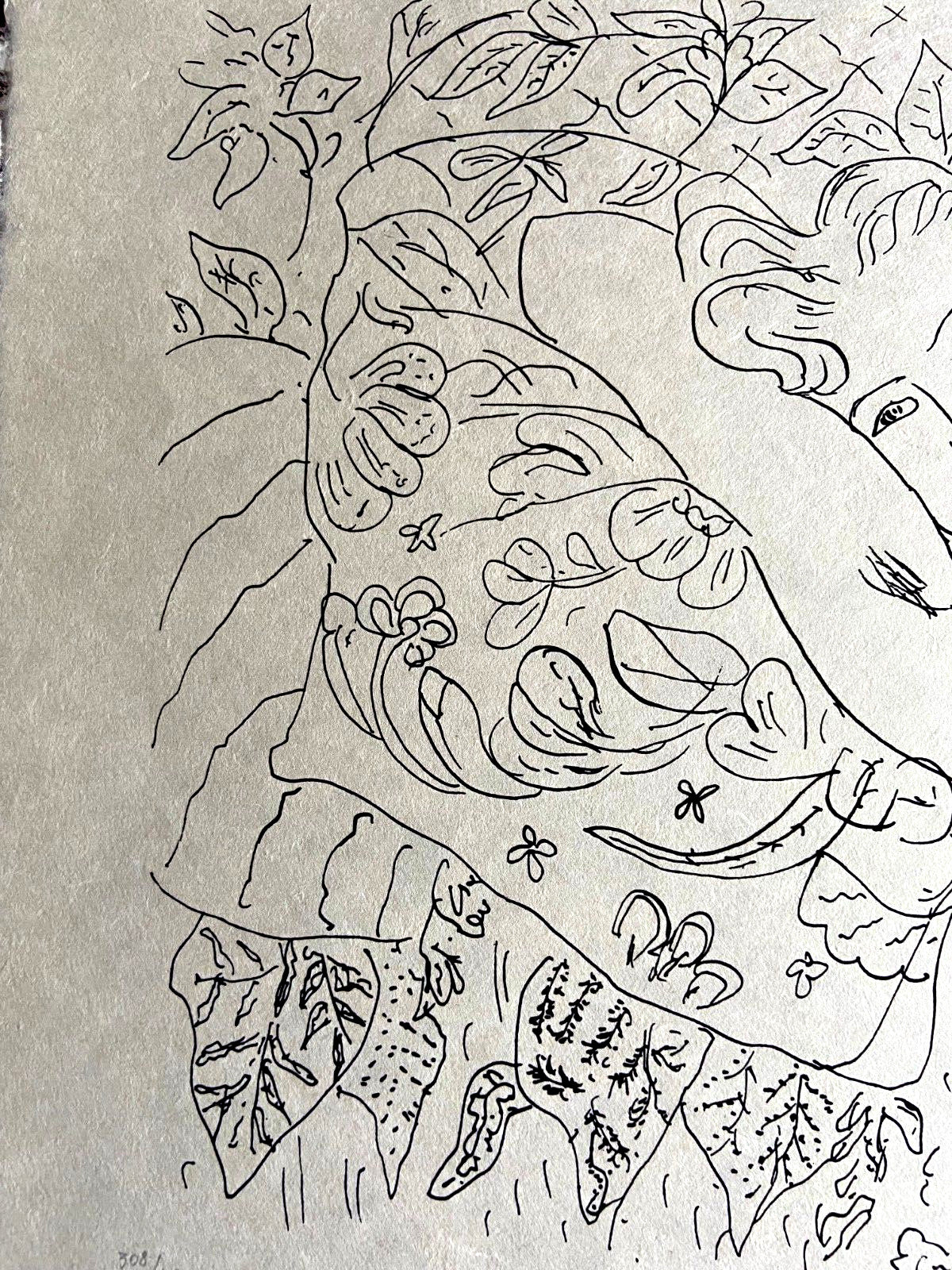 Henri Matisse Lithograph Hand Made Contract Hand