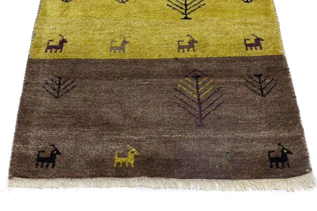 Handwoven Indo-Gabbeh Oriental Runner Rug