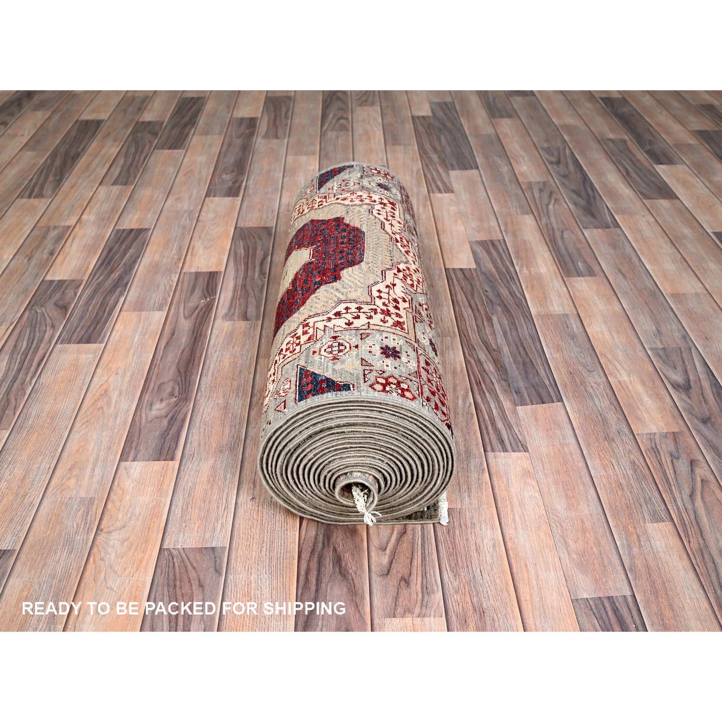 2'4"X24'8" White Natural Wool Hand Knotted Mamluk Design Xl Runner Rug