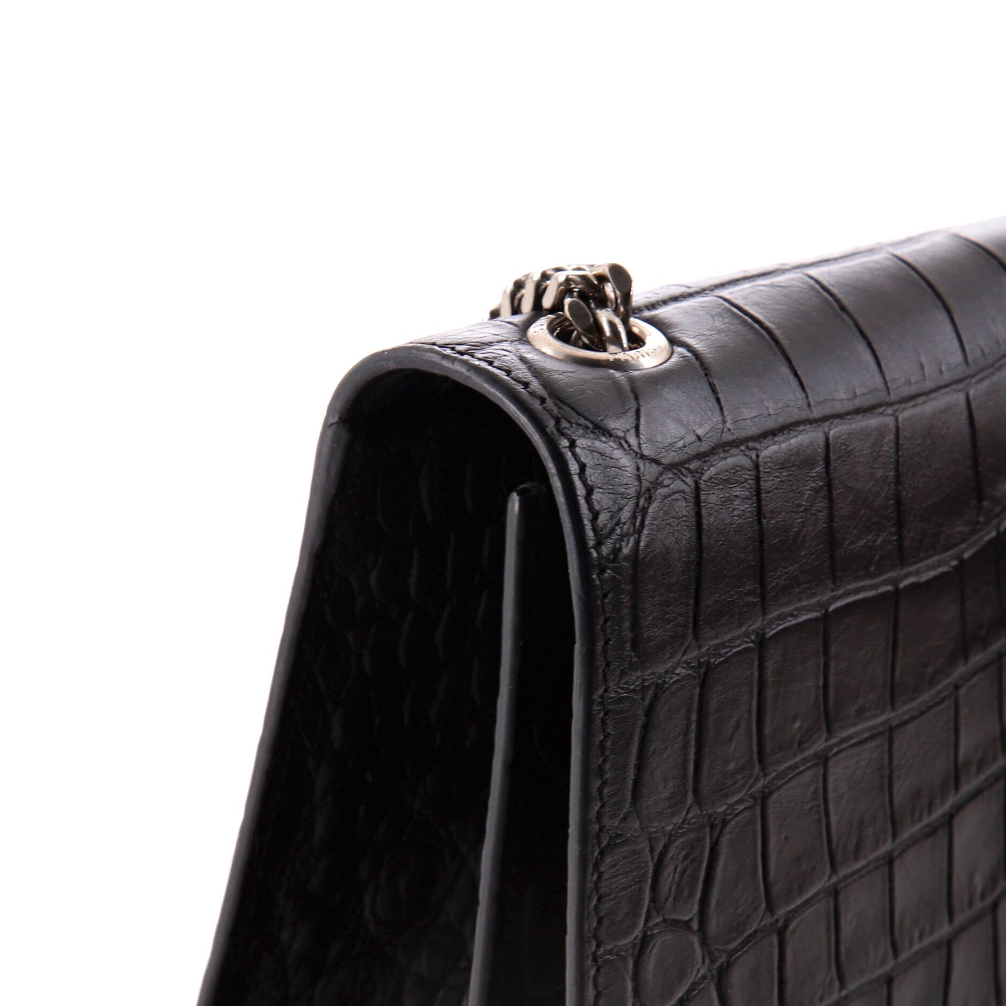 Saint Laurent Classic Monogram Tassel Crossbody Bag Crocodile Embossed Leather
