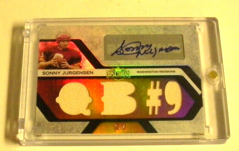 Sonny Jurgensen 08 Topps 3X Threads Game Triple