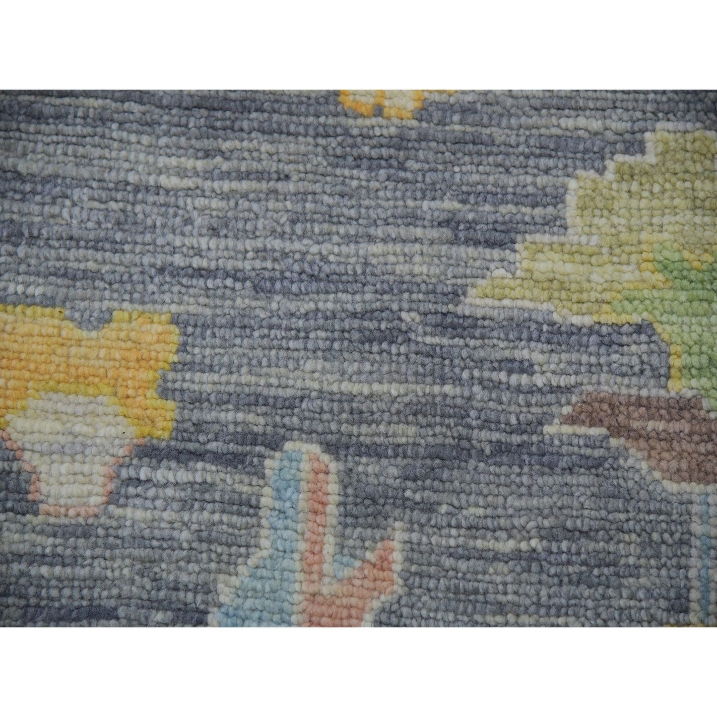 12'2"X18' Gray Hand Knotted Oushak Weave End Design 100% Wool Xl Rug
