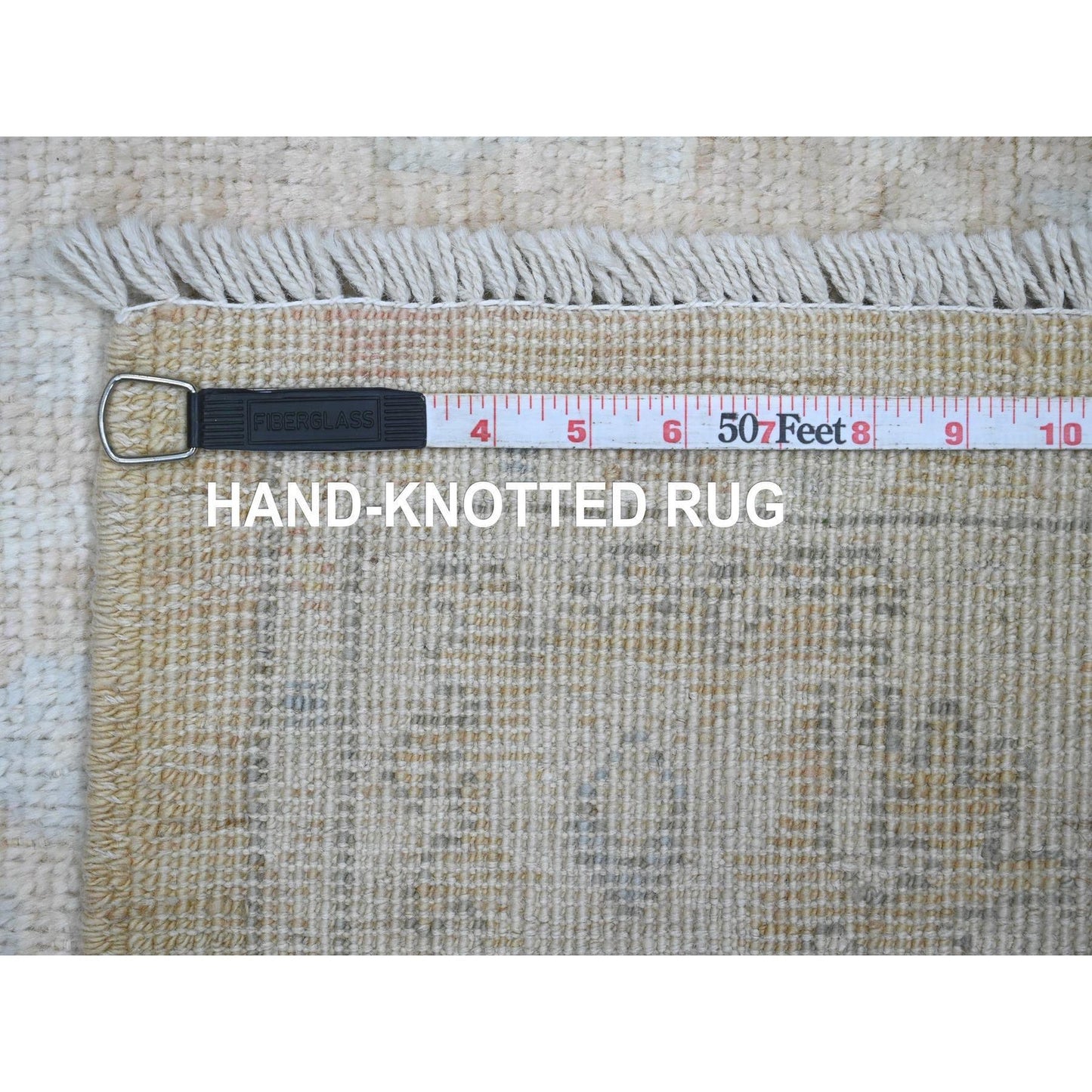 4'X5'9" Brown 100% Wool Afghan Angora Oushak Hand Knotted Oriental Rug