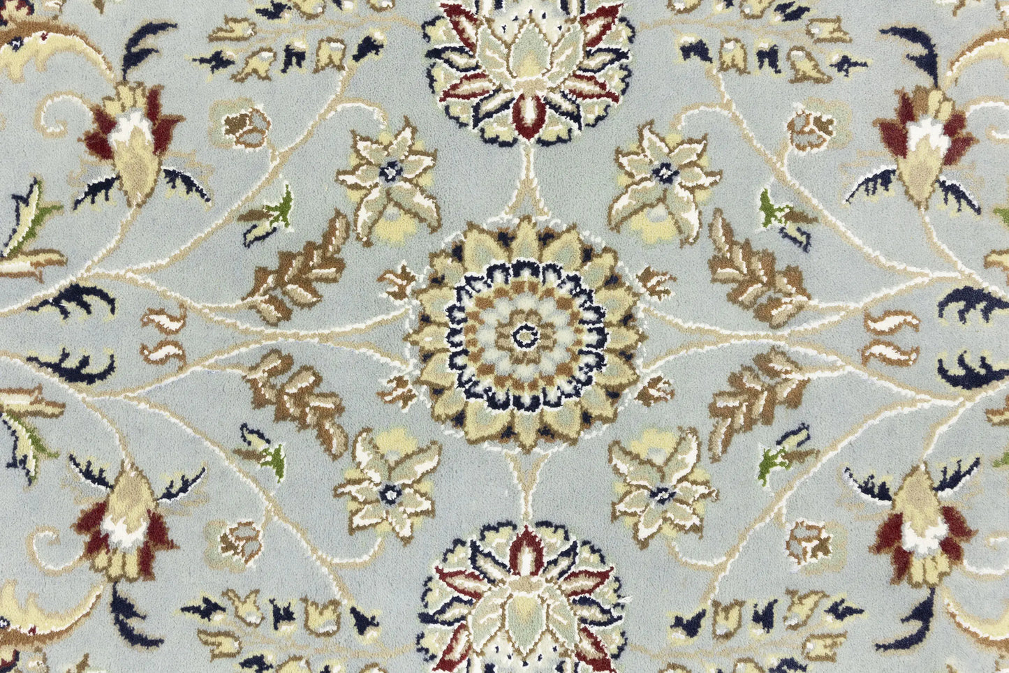Hand-Knotted Traditional Indo-Nain Floral Round