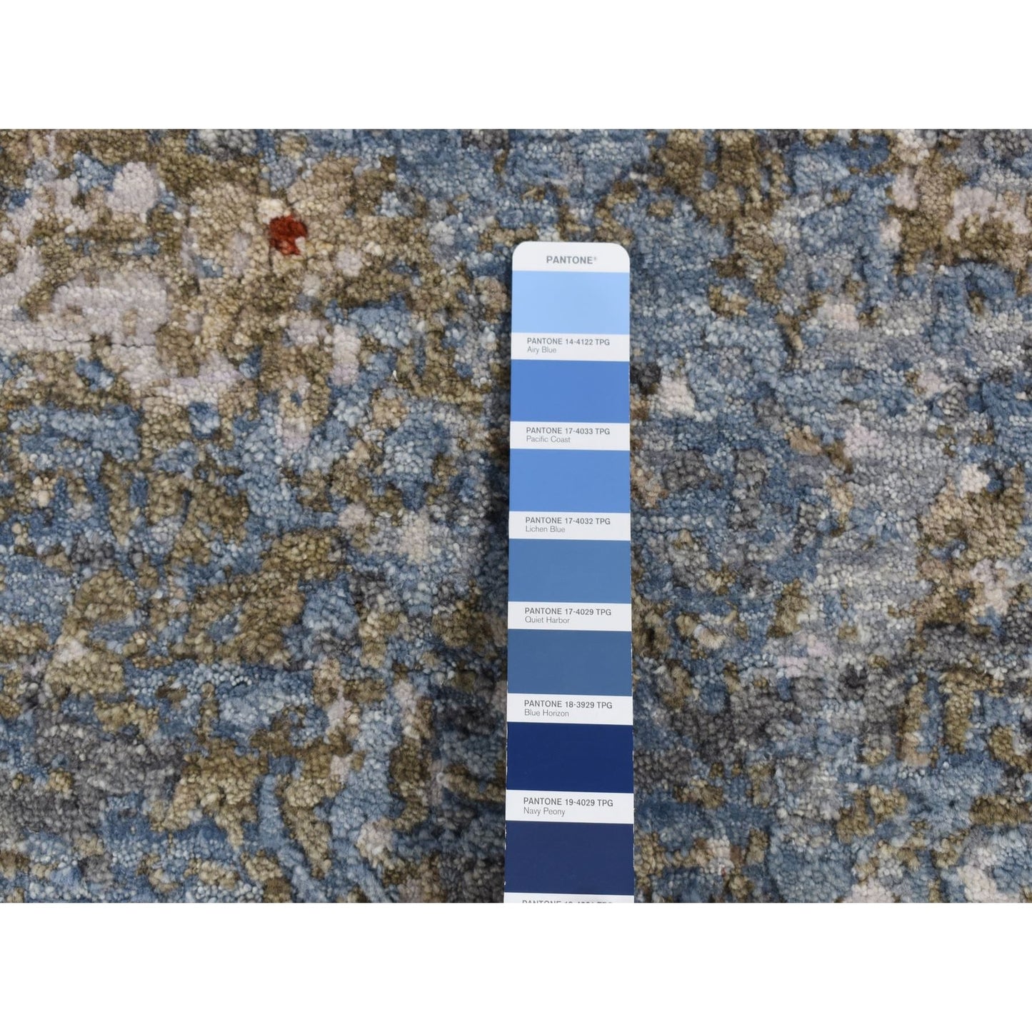 9'1"X12'4" Blue Modern Abstract Galaxy Design Hand Knotted 100% Wool Rug