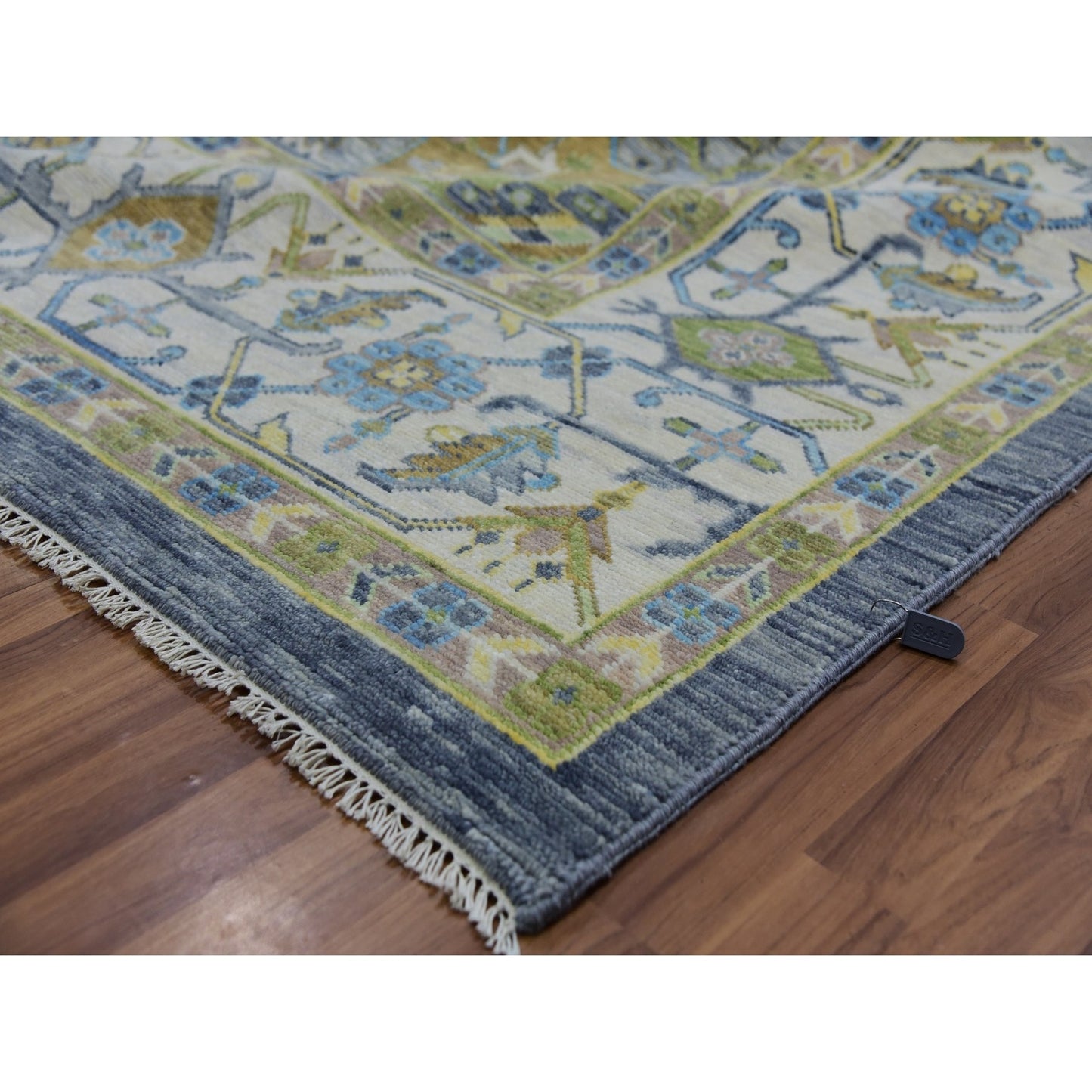 11'10"X14'9" Gray Oushak Weave 100% Wool Hand Knotted Oversized Rug