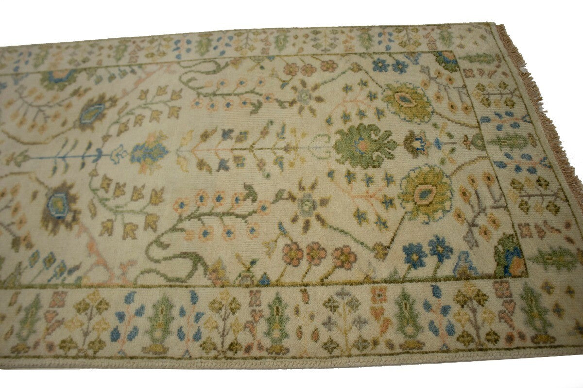 3X14 Ft Handmade Floral Oriental Runner Rug Osh