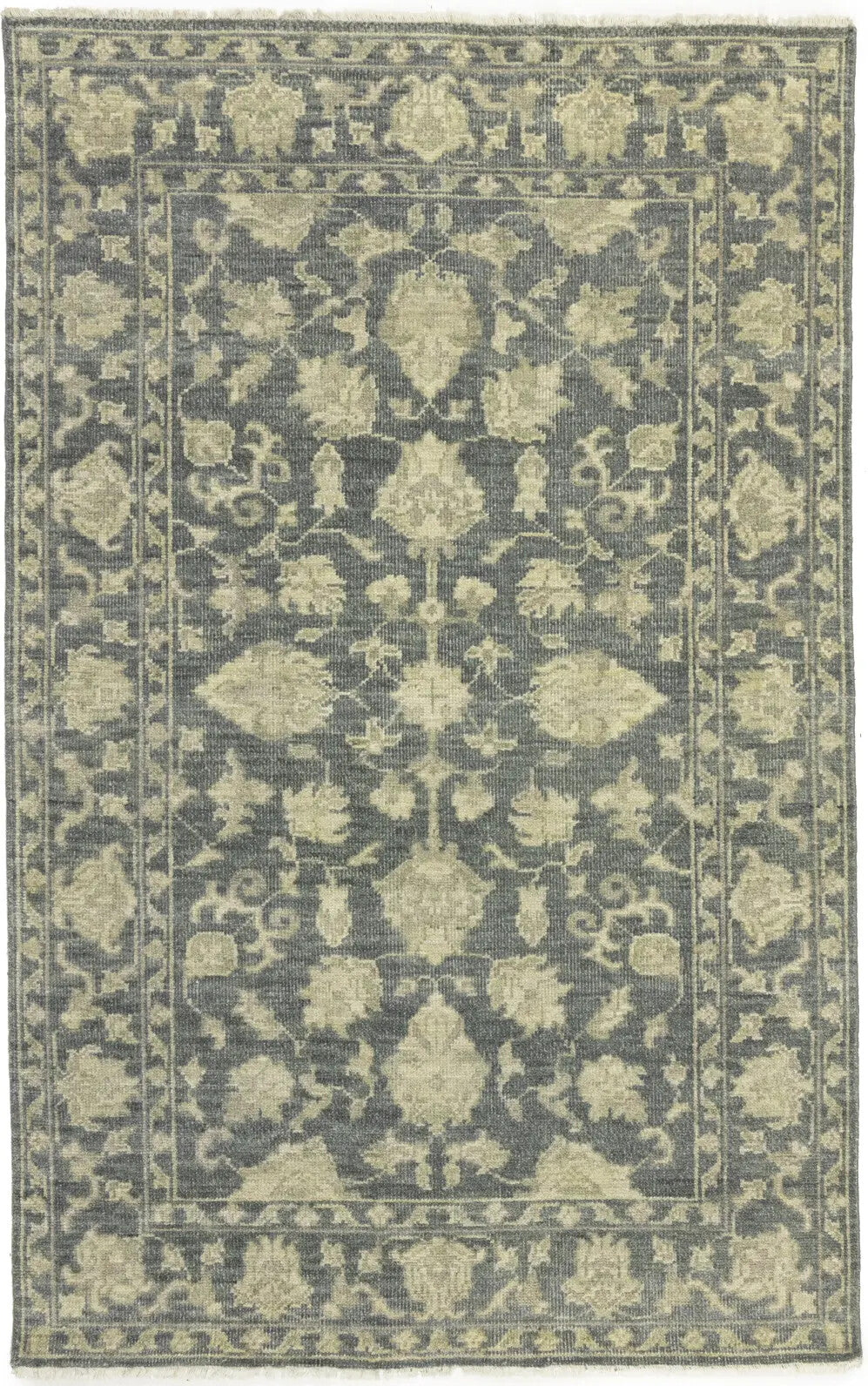 Hand-Knotted Floral Transitional Oriental Rug