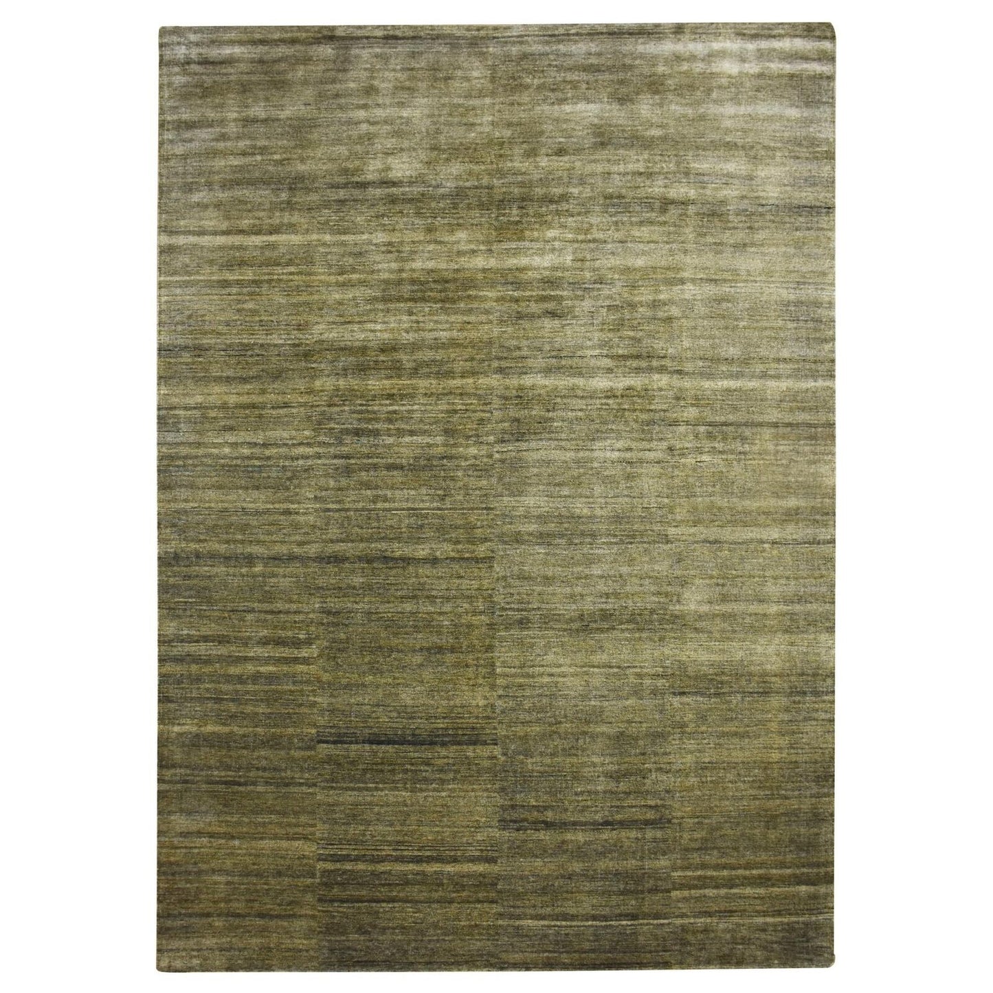 9'10"X14' Green Plain Design Hand Knotted Soft & Pure Silk Oriental Rug