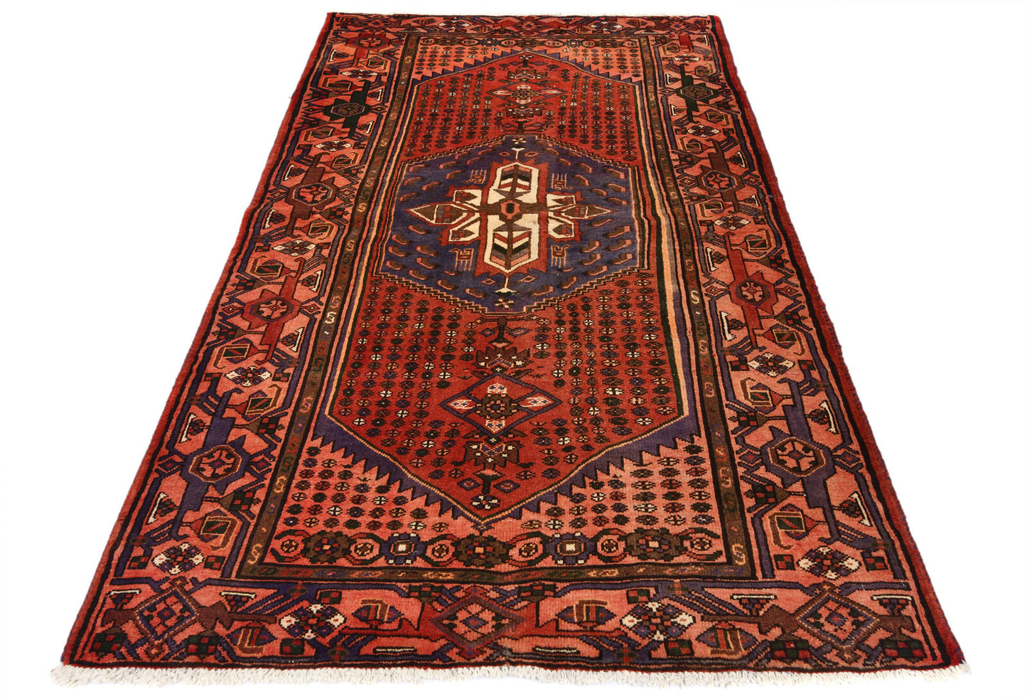 Hand-Knotted Oriental Rug Rusty Red Tribal Design