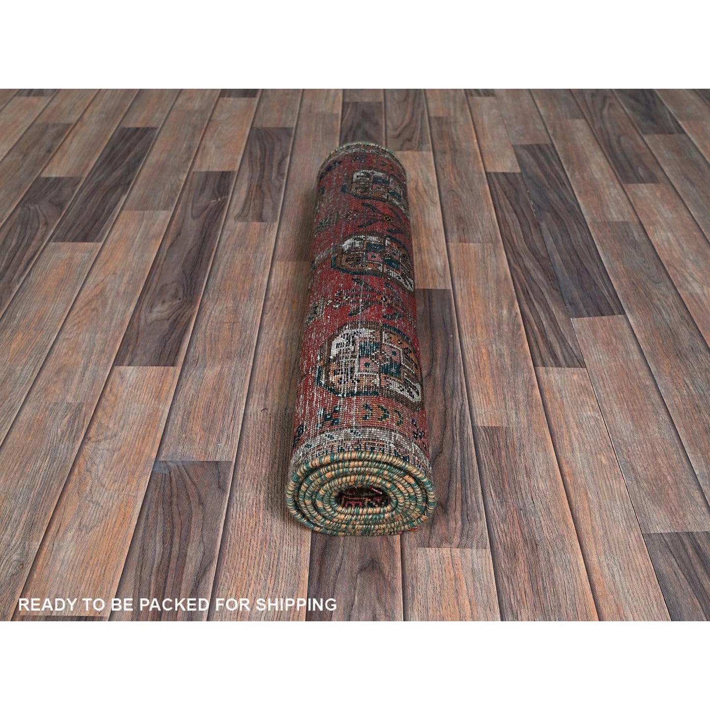 2'4"X7'8" Brown Vintage Zoroastrian Sheeraz Hand Knotted Wool Runner Rug