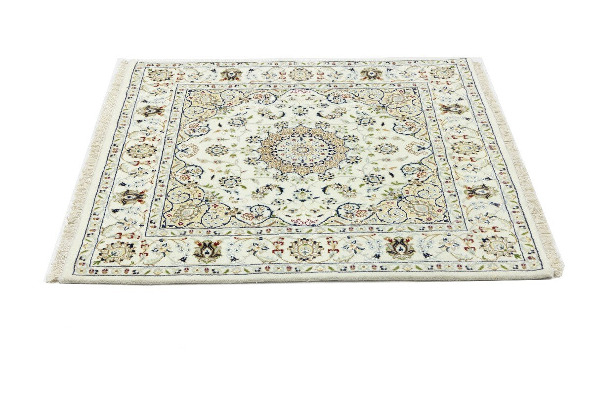 Indo-Nain Oriental Square Rug Vintage Floral