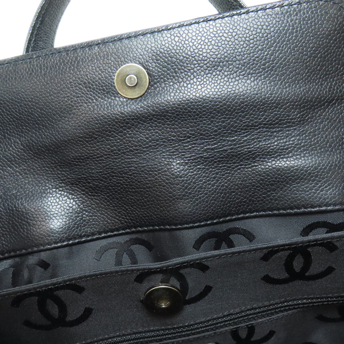 Chanel Tote Bag Coco Mark Wild Stitch Grained