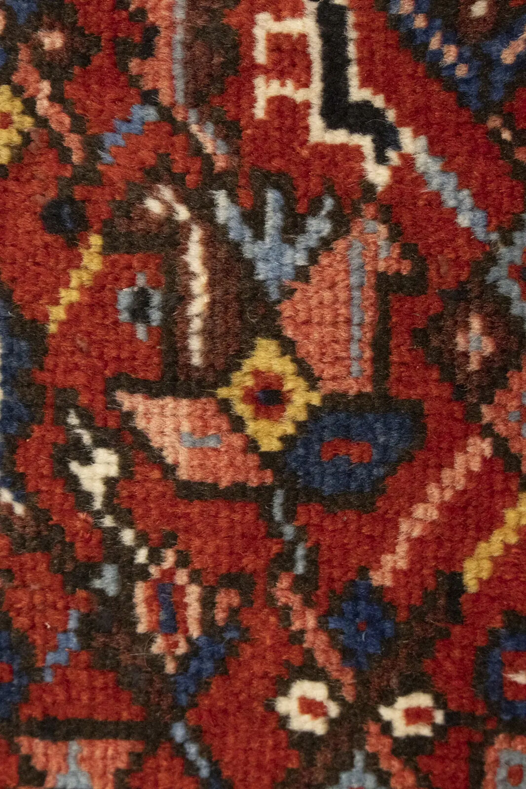 Semi-Antique Oriental Rug Rusty Red Geometric