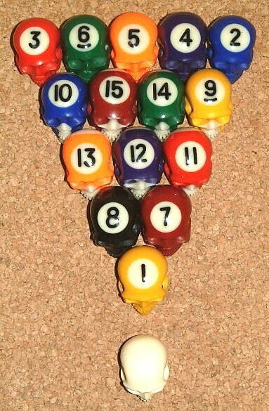 Lee Downey - Skull Sculpture Billiard Balls Rare Custom Made Jewelry Hand Carved