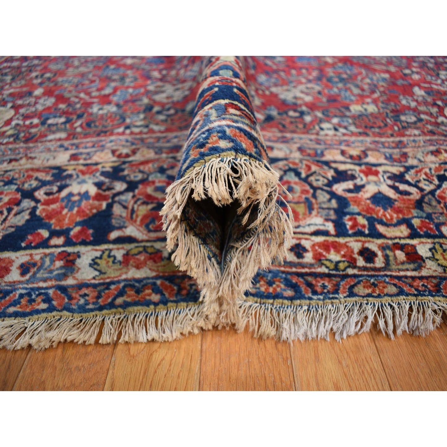 9'X19'4" Red Antique Zoroastrian Saroogh Rare Gallery Size Oriental Rug