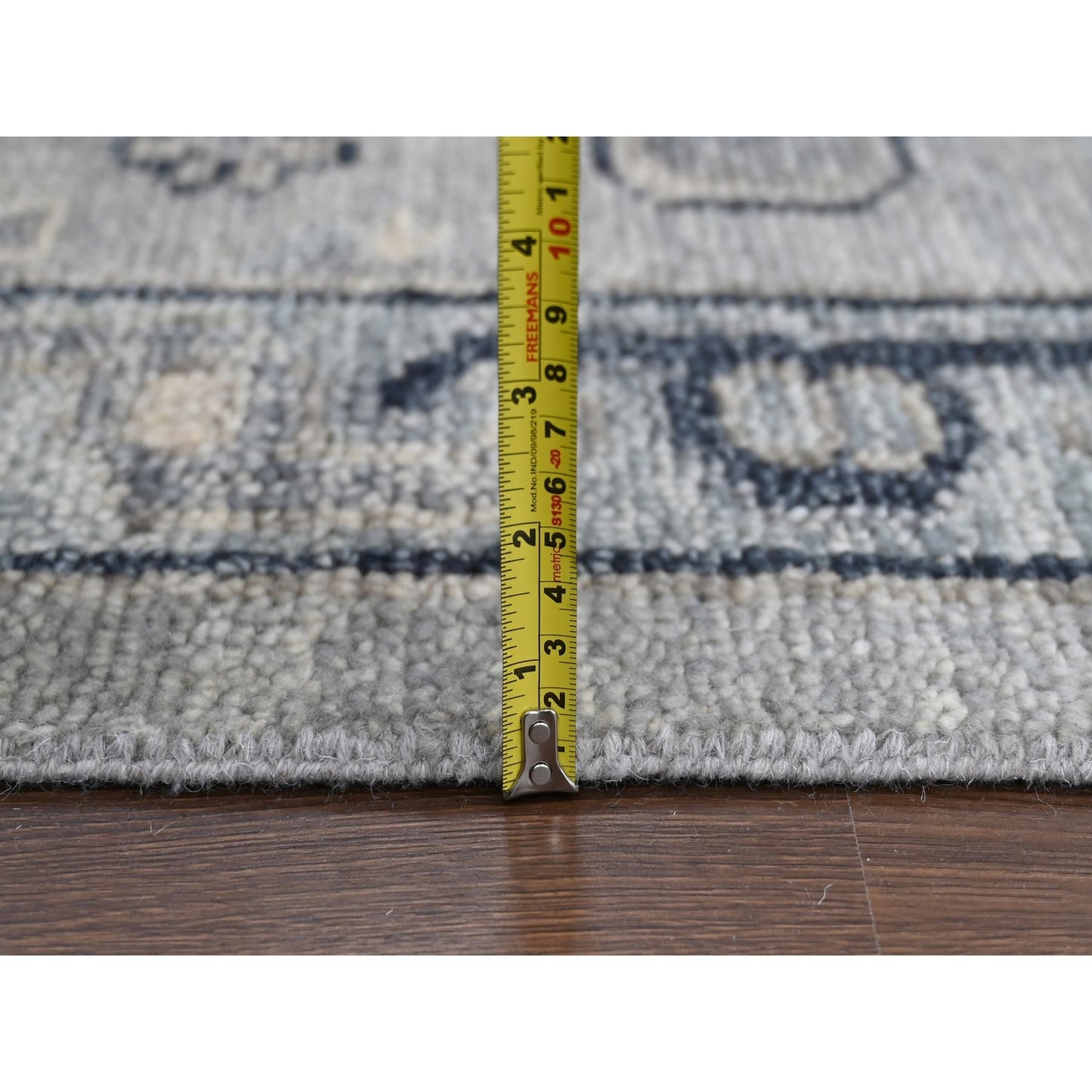 12'X17'9" Gray Hand Knotted Anatolian Design Organic Wool Oversized Rug