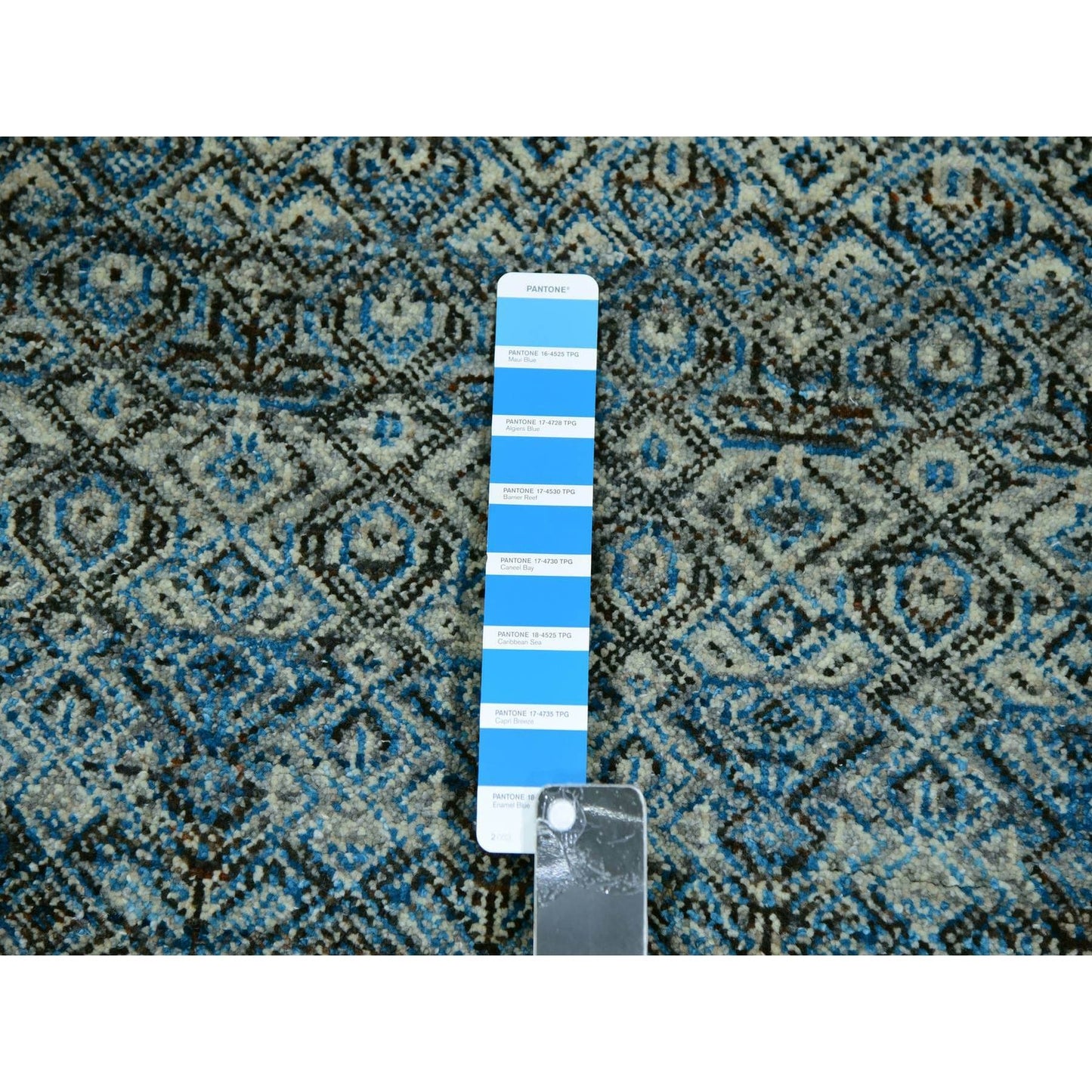 10'X10' Blue Kohinoor Herrita Plush Wool Hand Knotted Square Oriental Rug