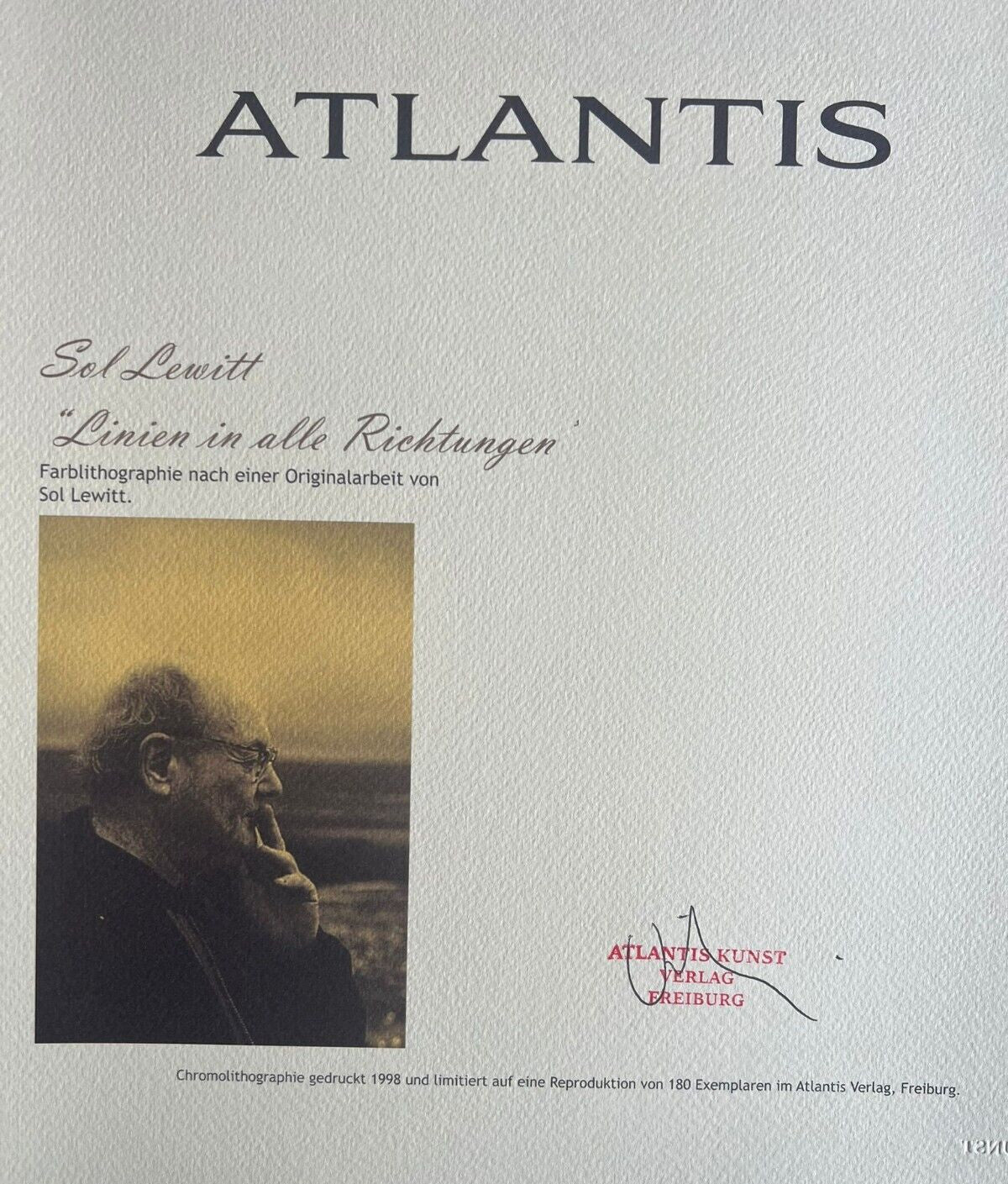 Sol Lewitt Lithograph Coa Signed By Hand Numbered